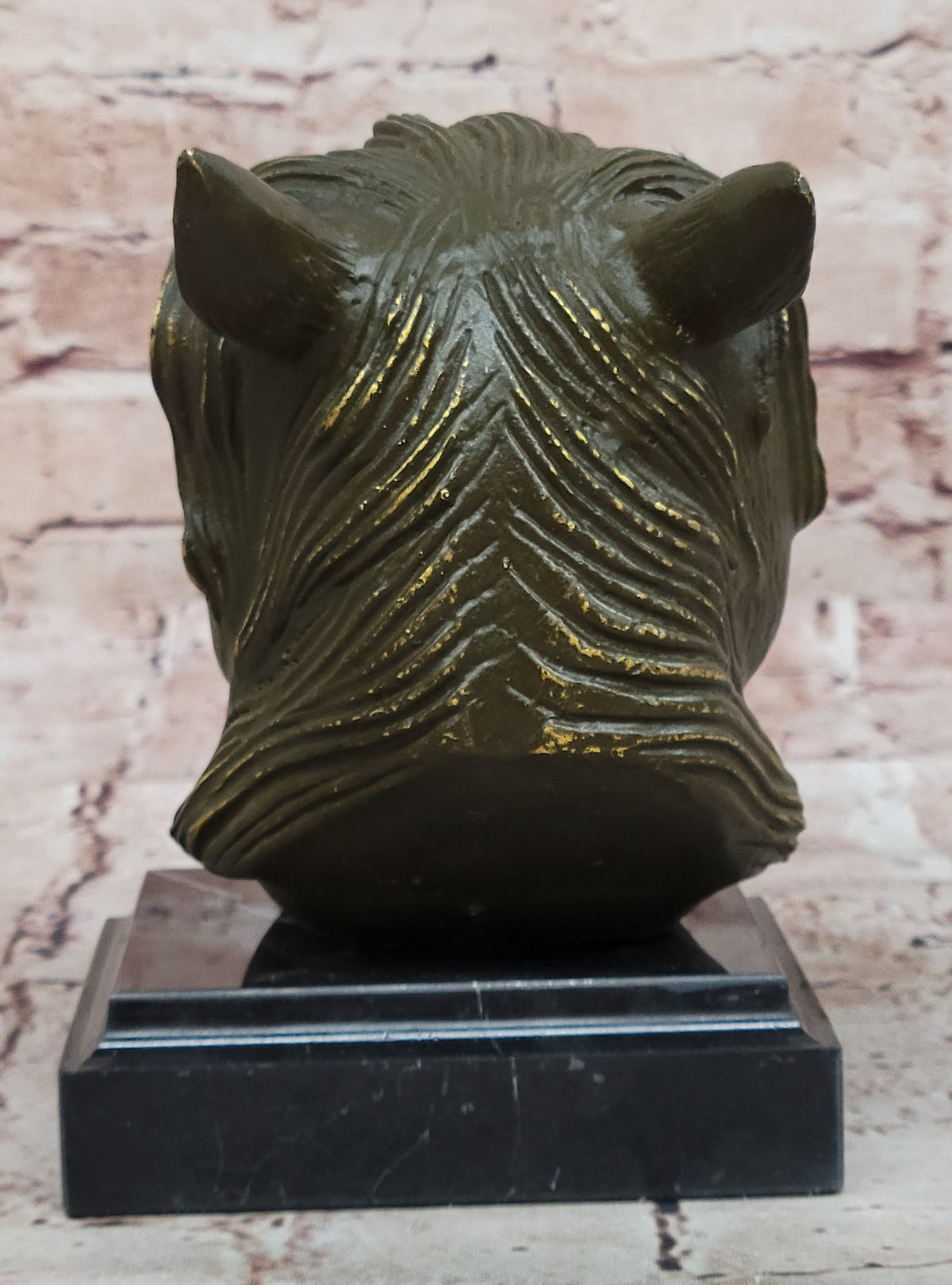 Bronze Horse Head Sculpture – Zodiac Stallion Bust on Marble Base