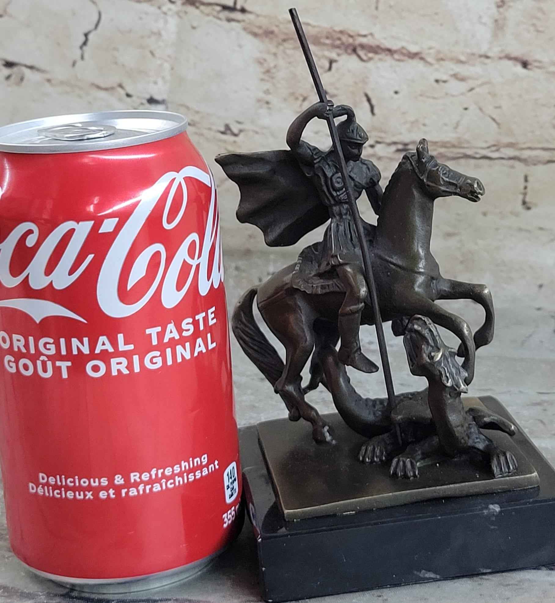 St. George Dragon Slayer Bronze Statue Military Saint Catholic Patron Sculpture
