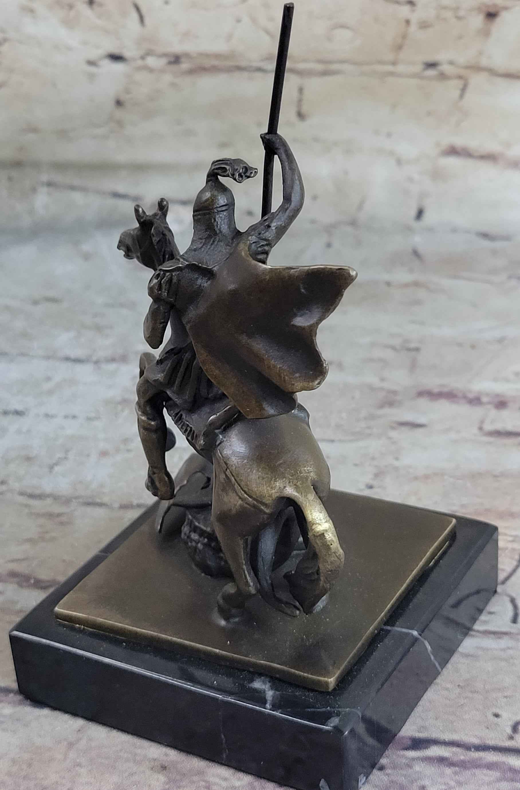 St. George Dragon Slayer Bronze Statue Military Saint Catholic Patron Sculpture