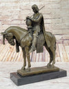 King Arthur Knight in Armor on Horseback Bronze Statue Sculpture Figure 15" x 12"