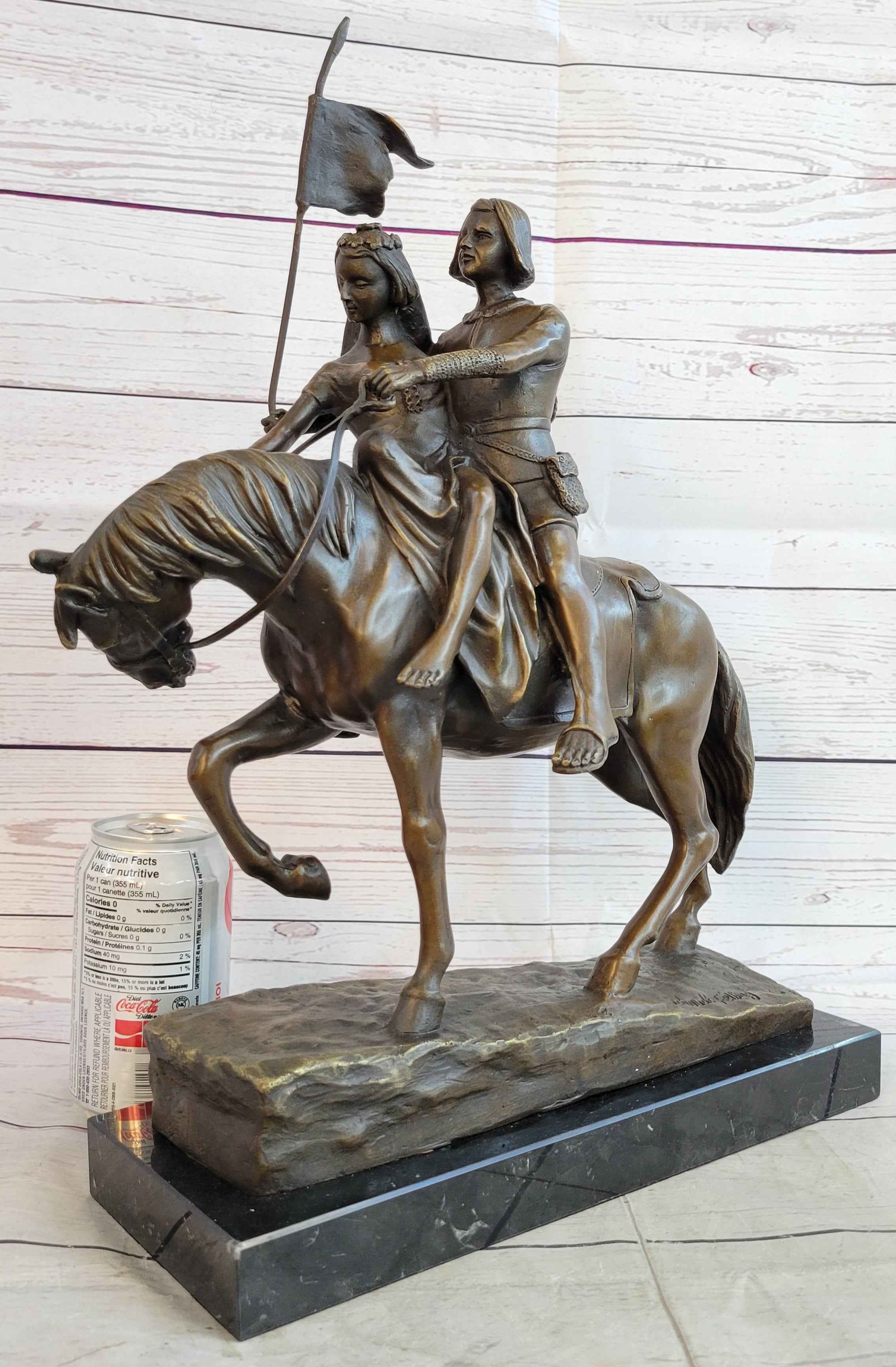 Bronze Figure Sculpture of a Couple on Horseback by Julius Schmidt-Felling