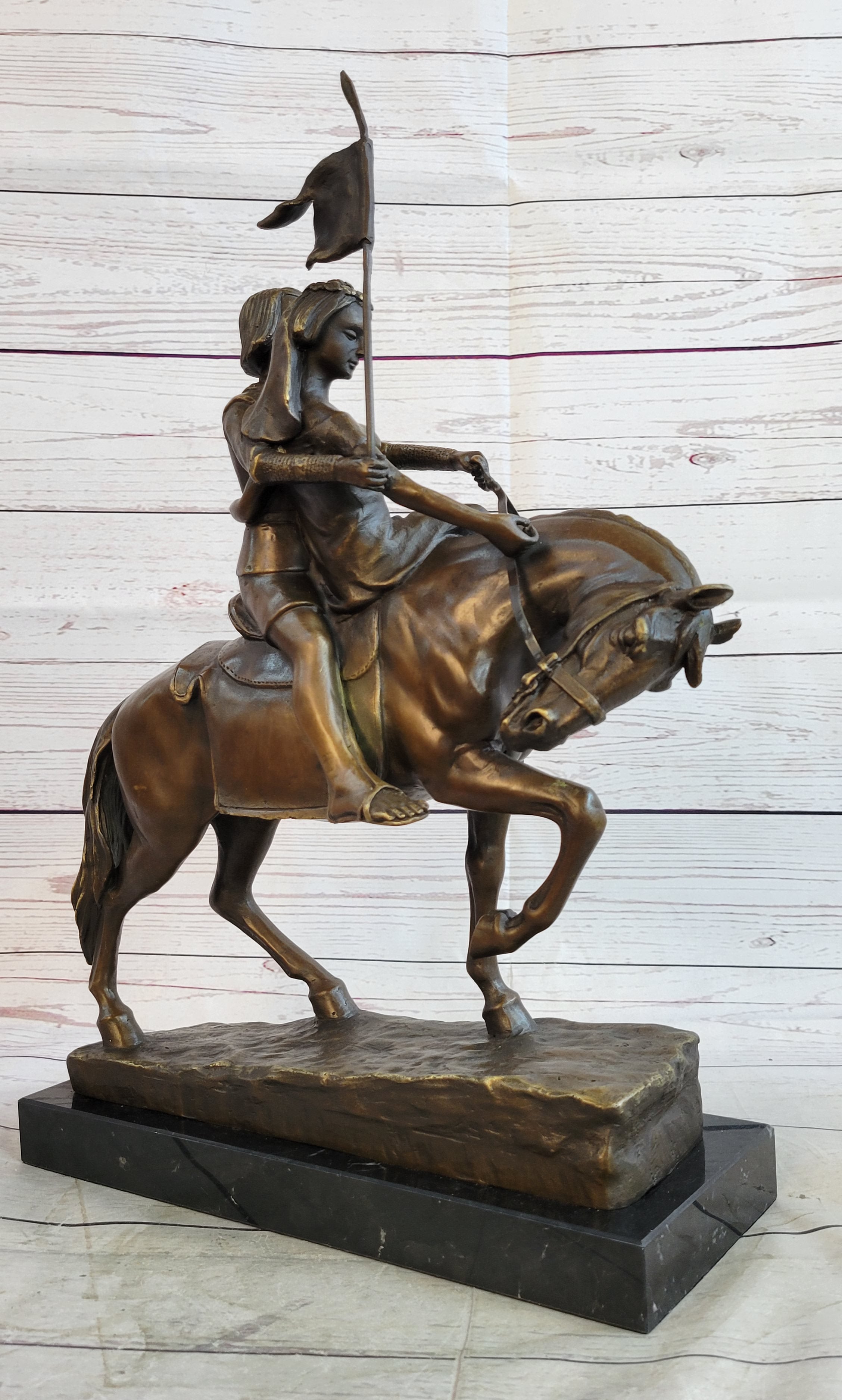 Bronze Figure Sculpture of a Couple on Horseback by Julius Schmidt-Felling