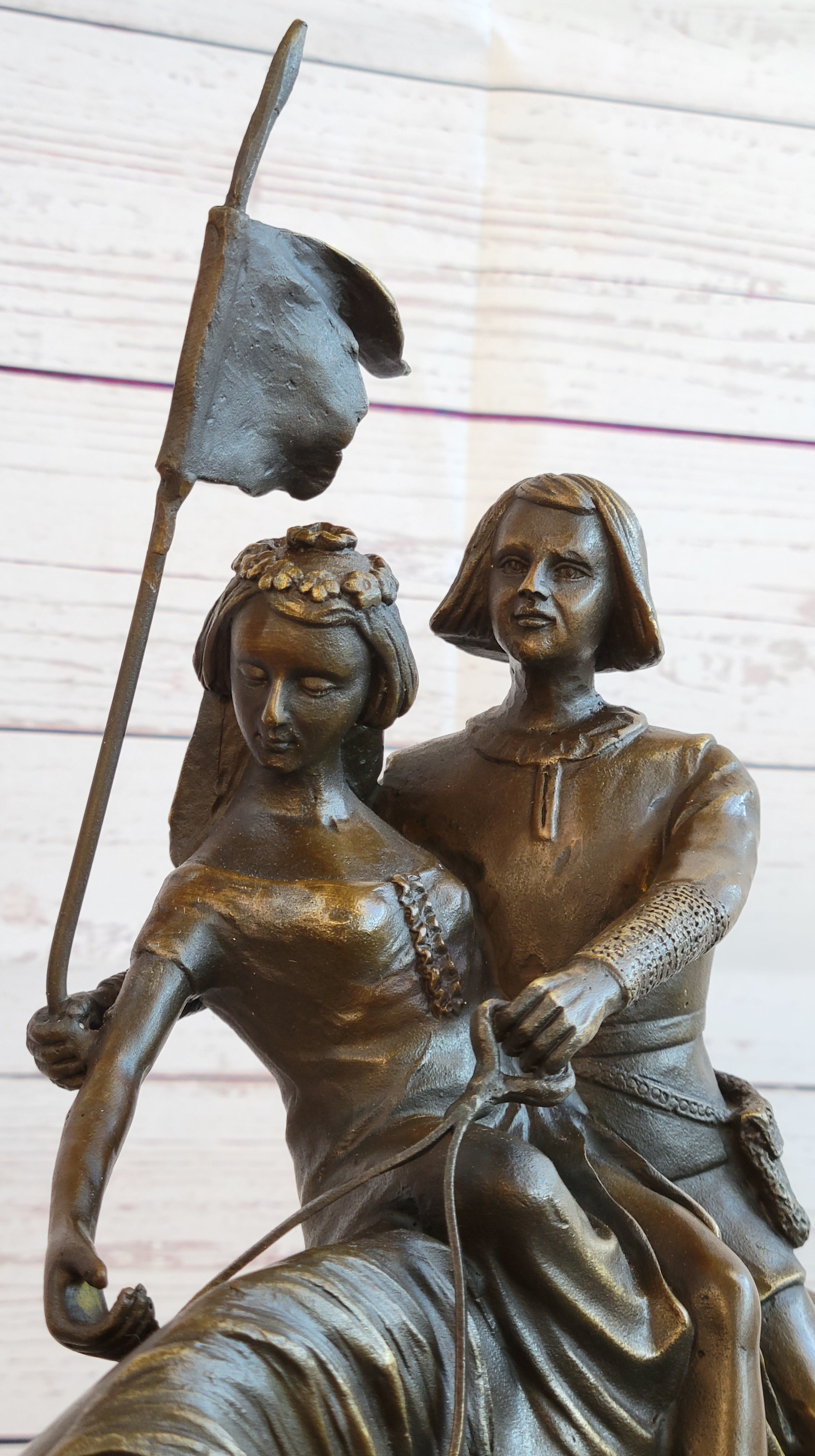 Bronze Figure Sculpture of a Couple on Horseback by Julius Schmidt-Felling