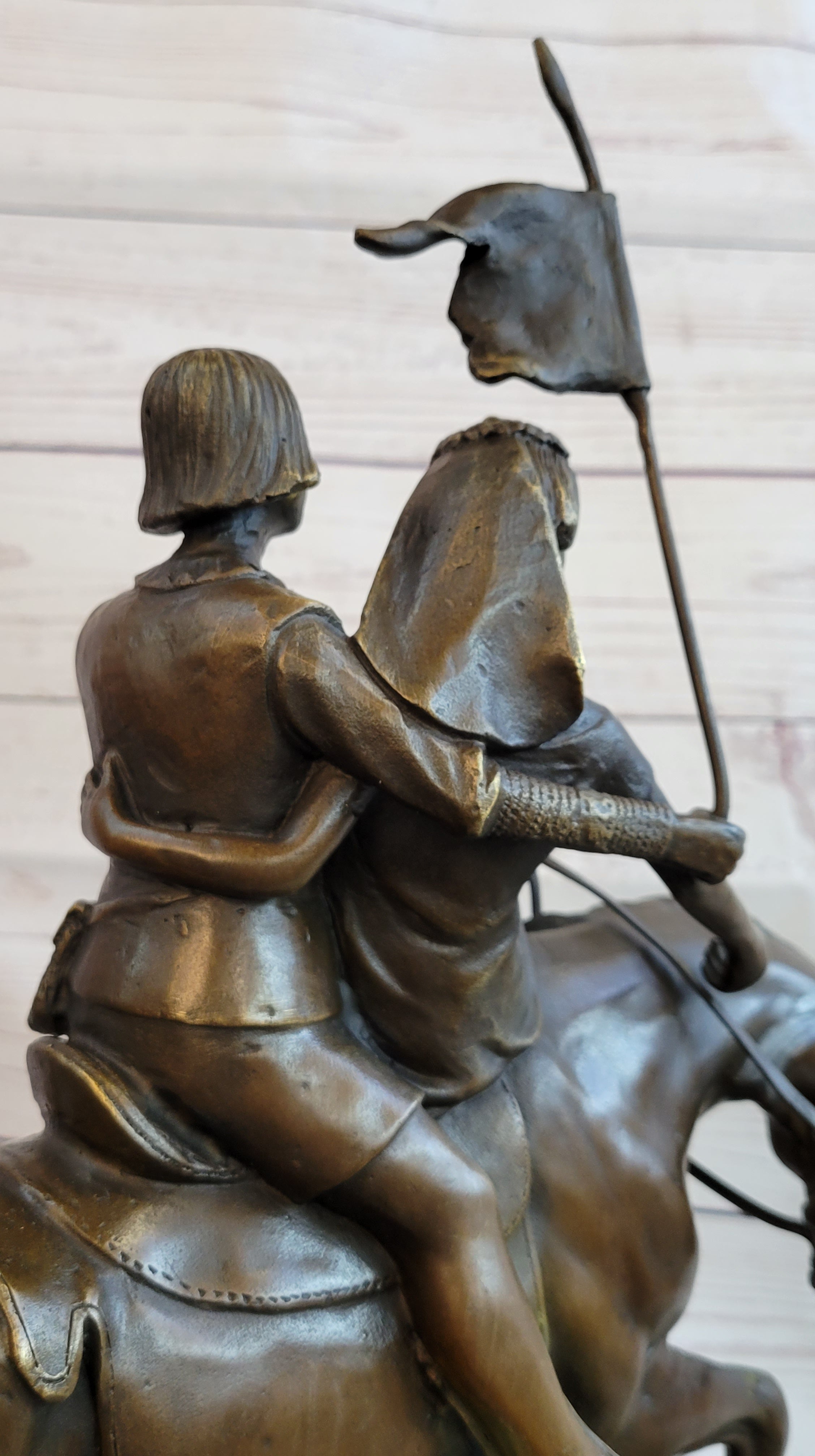 Bronze Figure Sculpture of a Couple on Horseback by Julius Schmidt-Felling