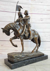 Bronze Figure Sculpture of a Couple on Horseback by Julius Schmidt-Felling