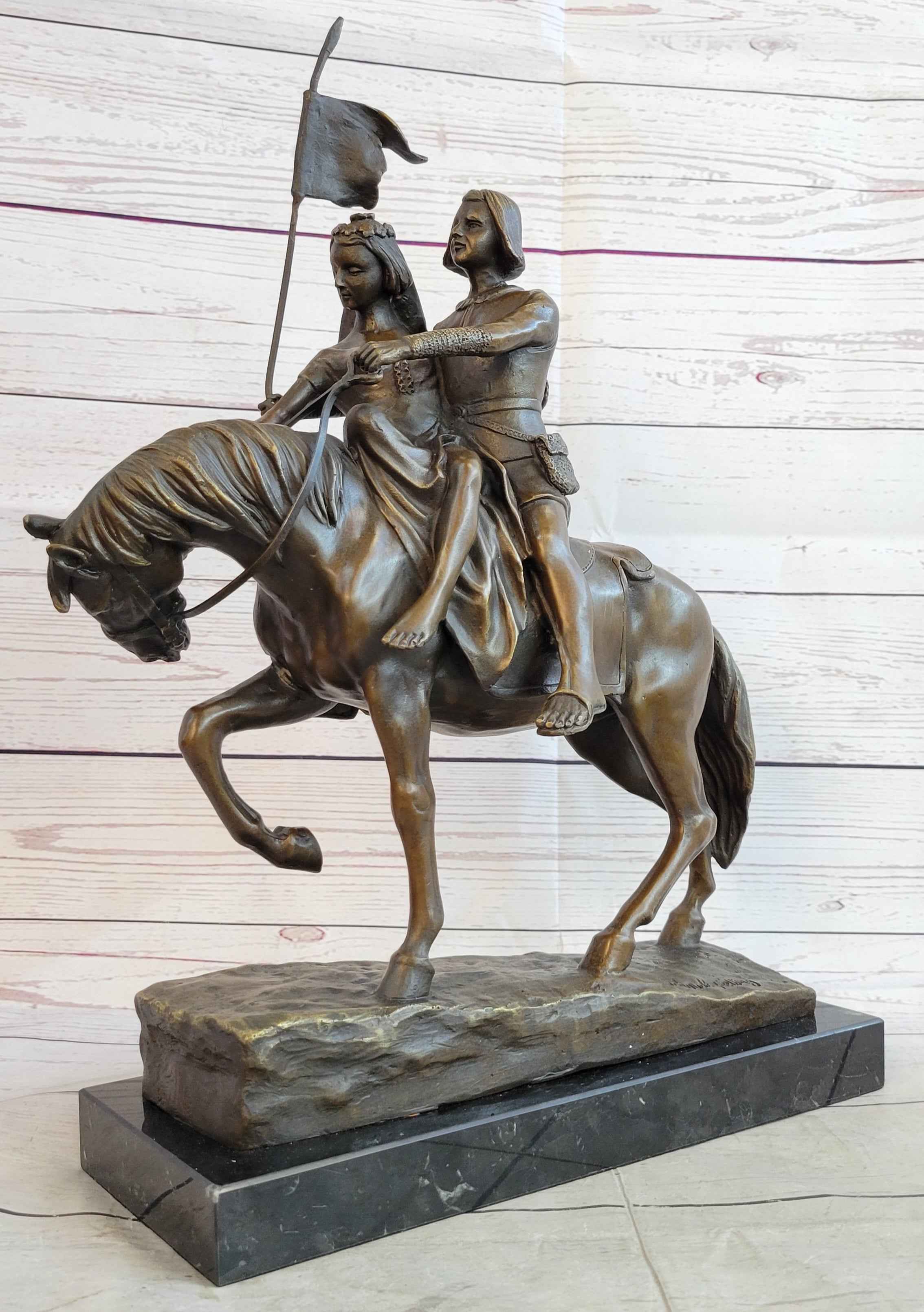 Bronze Figure Sculpture of a Couple on Horseback by Julius Schmidt-Felling