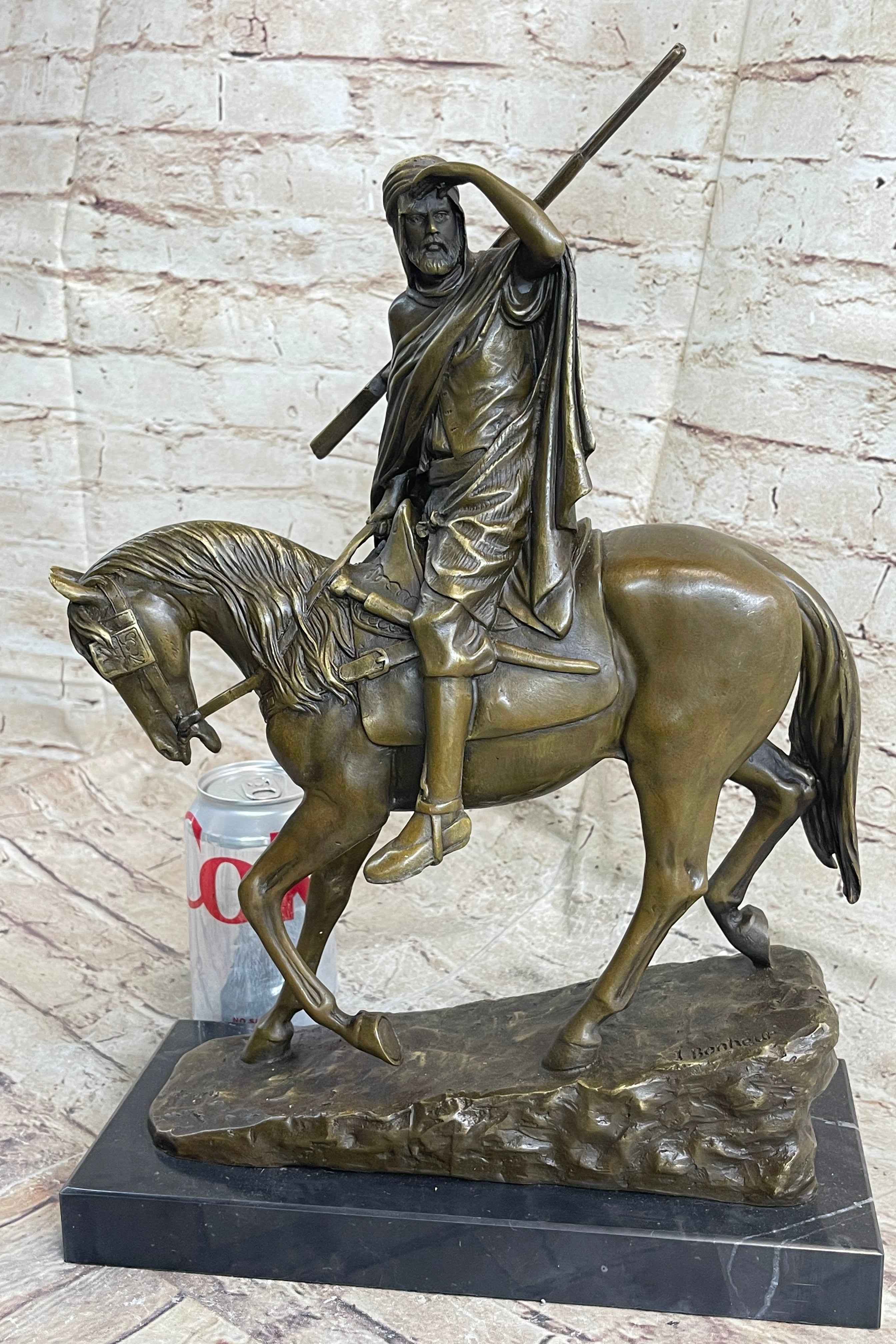 Signed Bonheur Arab Man On a Horse Bronze Sculpture Museum Quality Artwork Sale