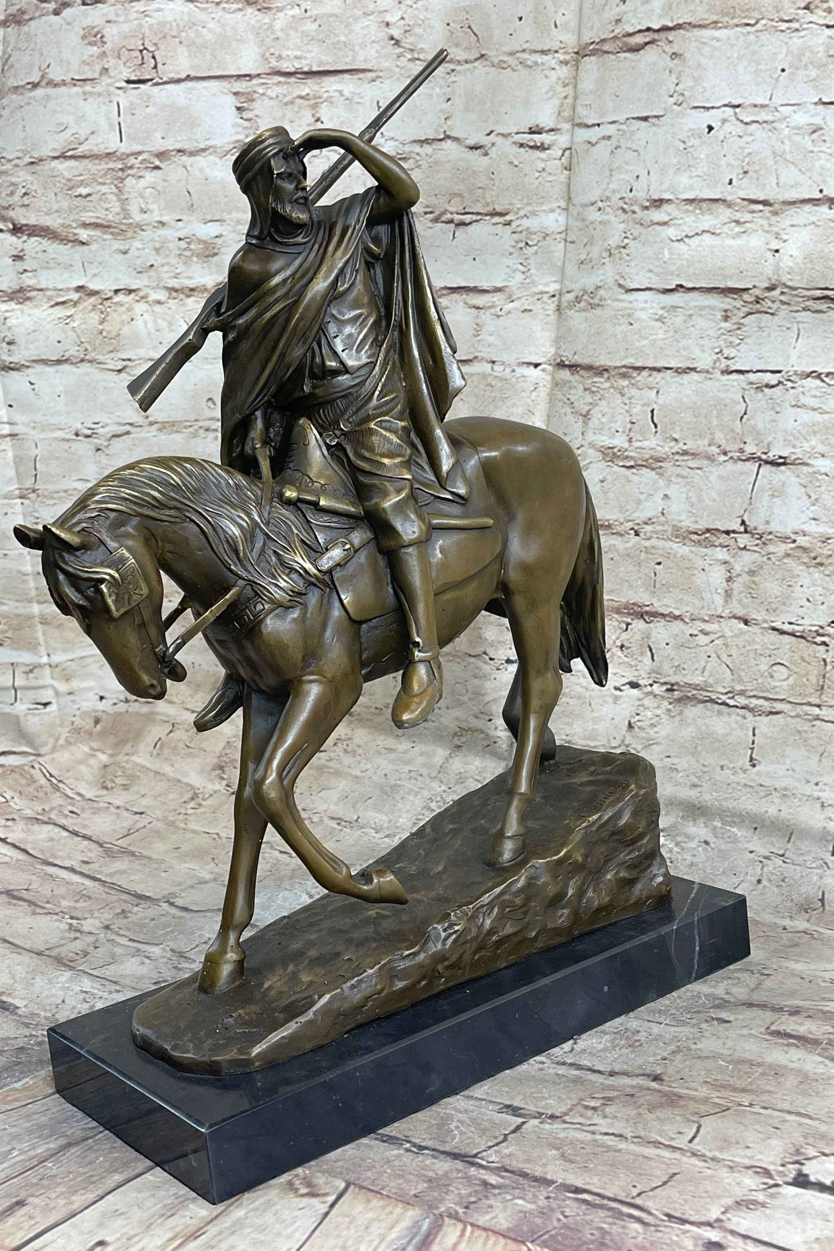 Signed Bonheur Arab Man On a Horse Bronze Sculpture Museum Quality Artwork Sale
