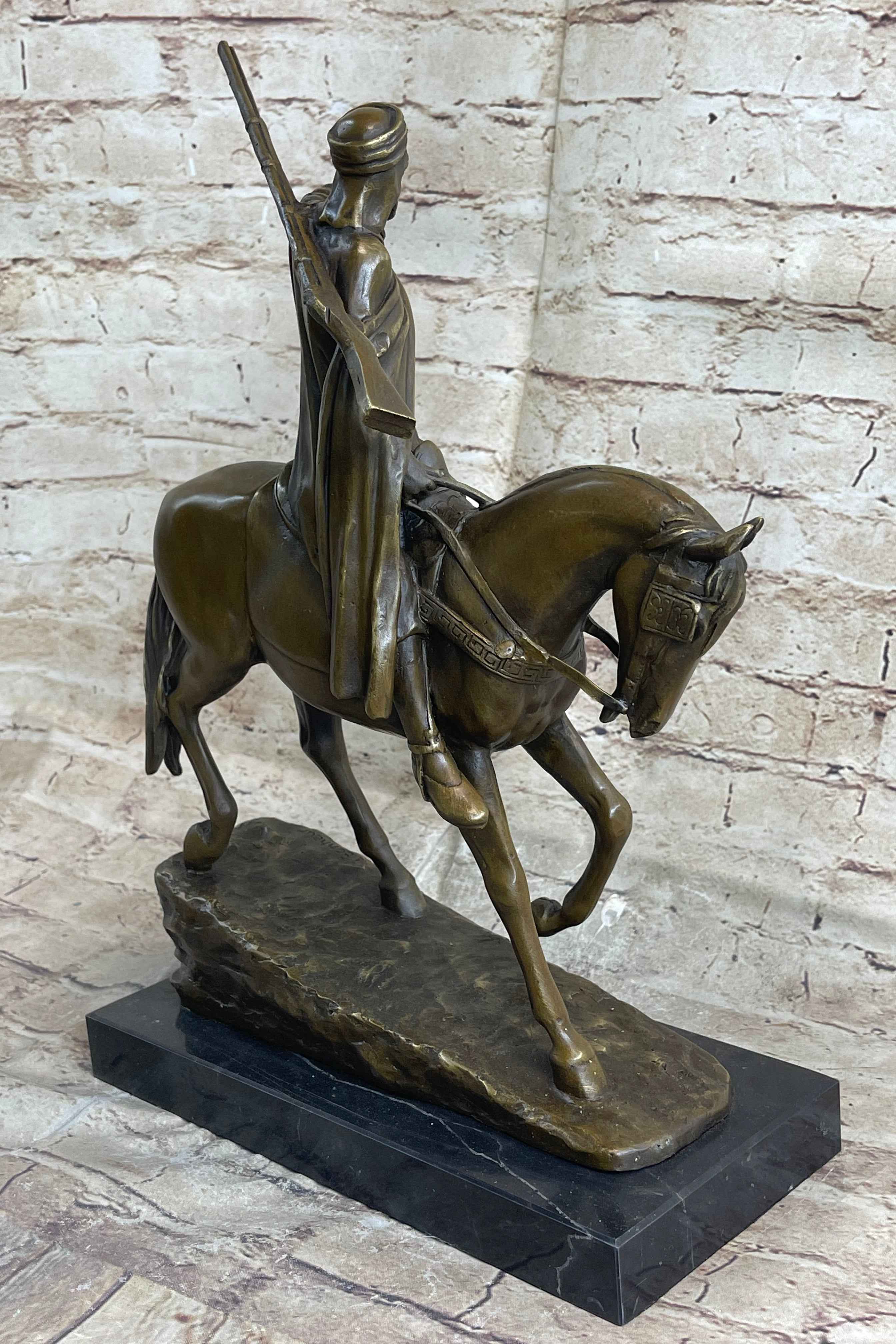 Signed Bonheur Arab Man On a Horse Bronze Sculpture Museum Quality Artwork Sale
