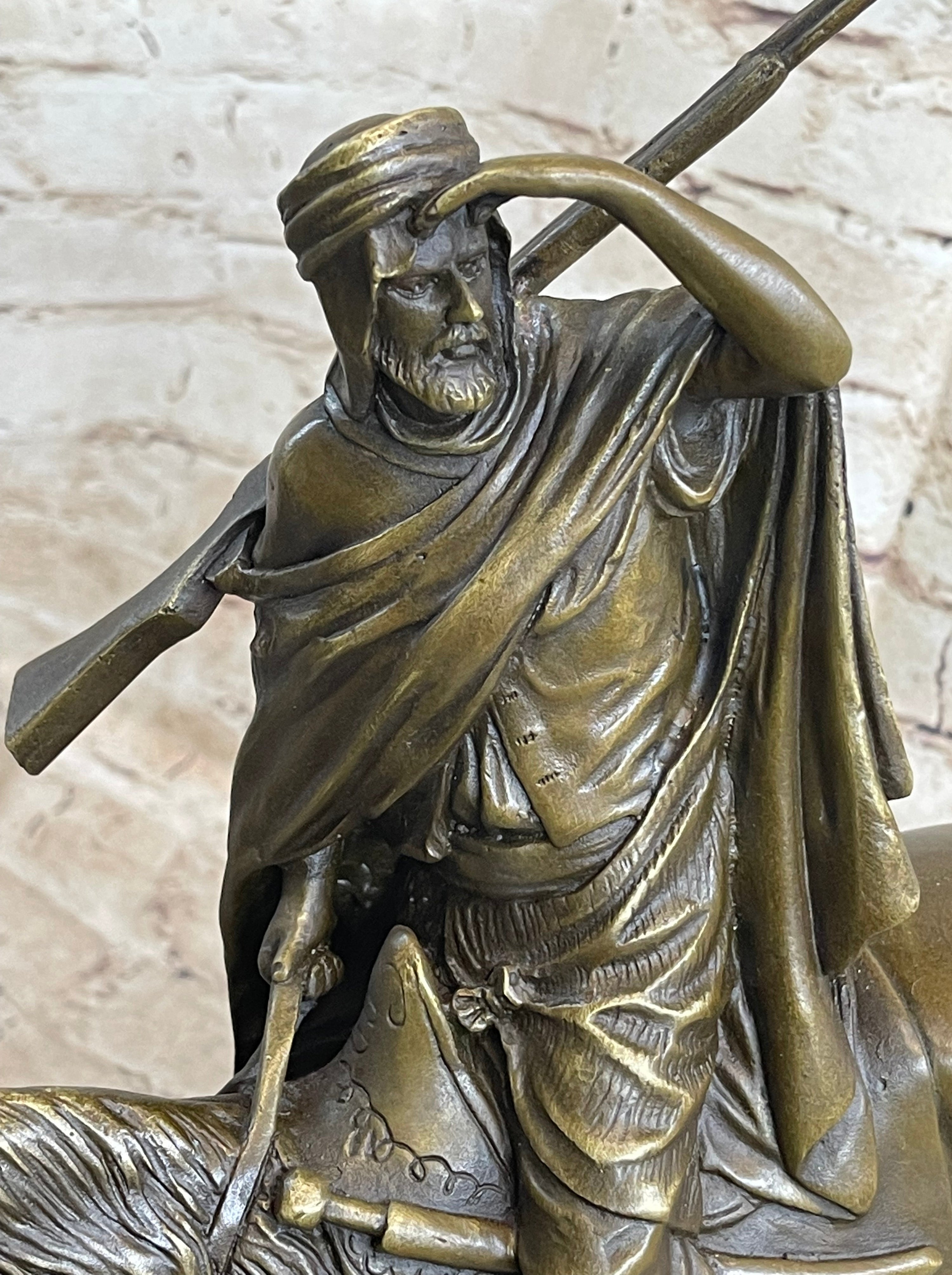 Signed Bonheur Arab Man On a Horse Bronze Sculpture Museum Quality Artwork Sale