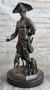 Frederick the Great Warrior King with two Dogs Bronze Sculpture Marble Statue