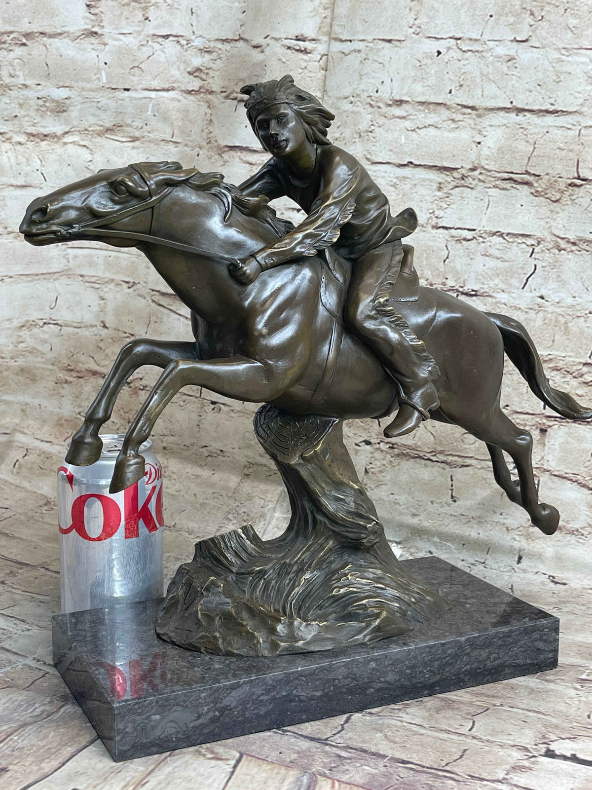 Bronze Sculpture by Antoine Bofill - Le dernier d’une race - Native American on Horse