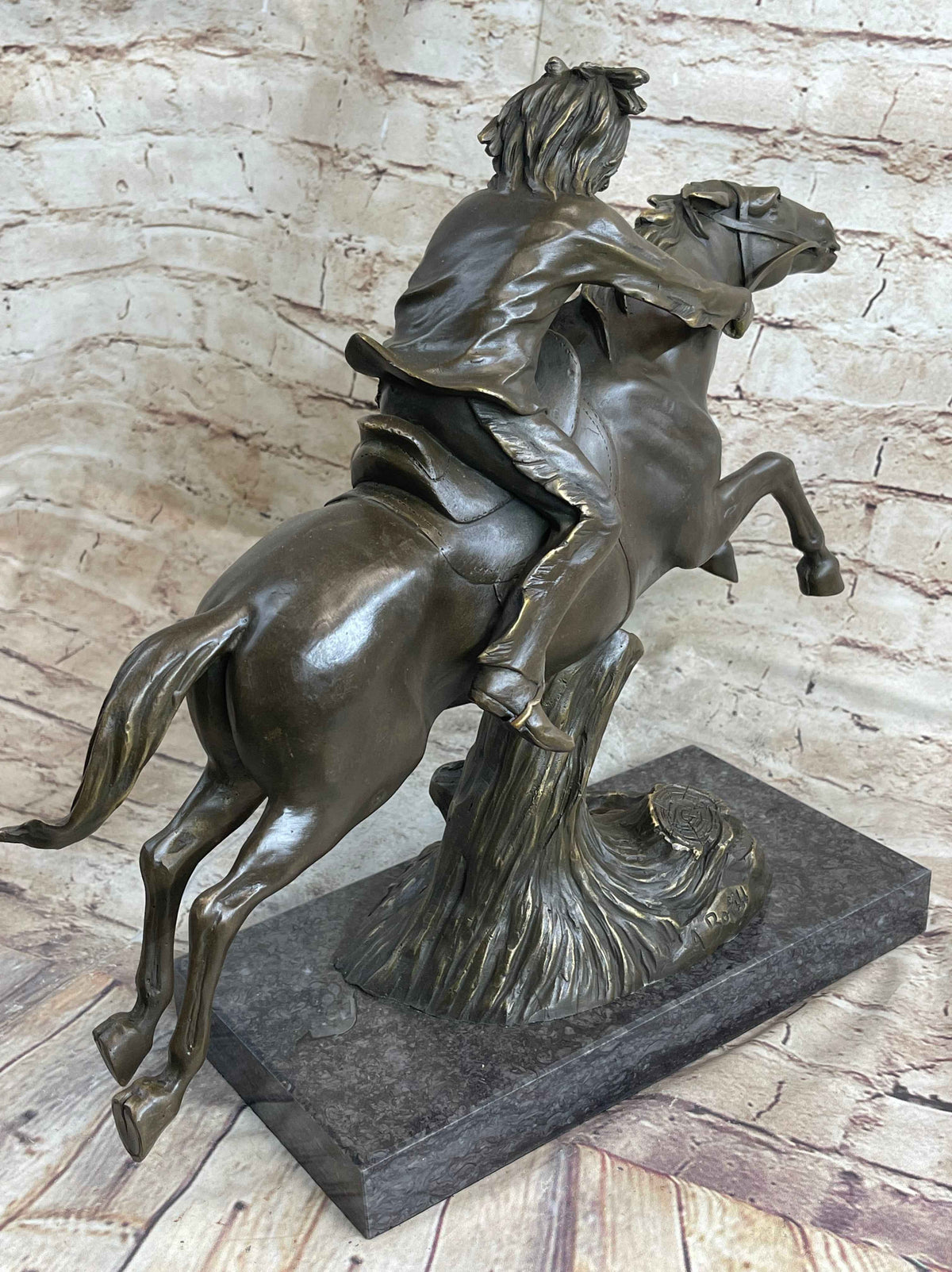 Bronze Sculpture by Antoine Bofill - Le dernier d’une race - Native American on Horse