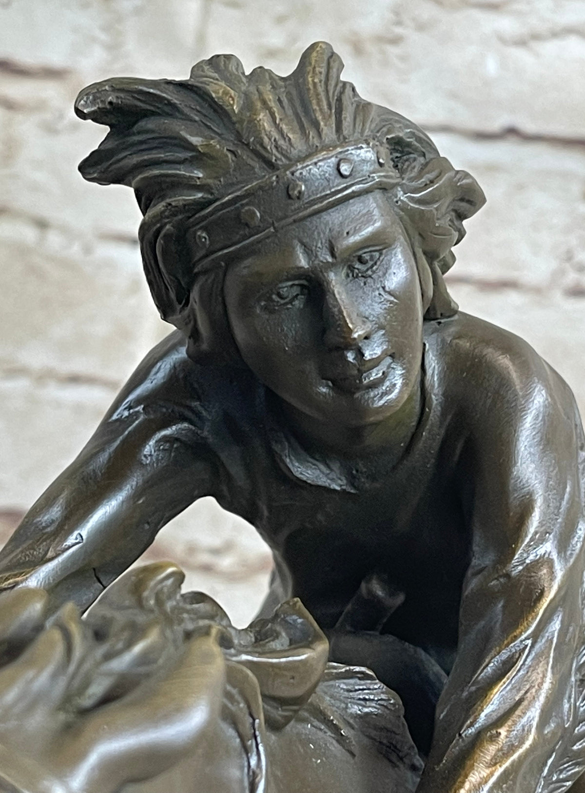 Bronze Sculpture by Antoine Bofill - Le dernier d’une race - Native American on Horse