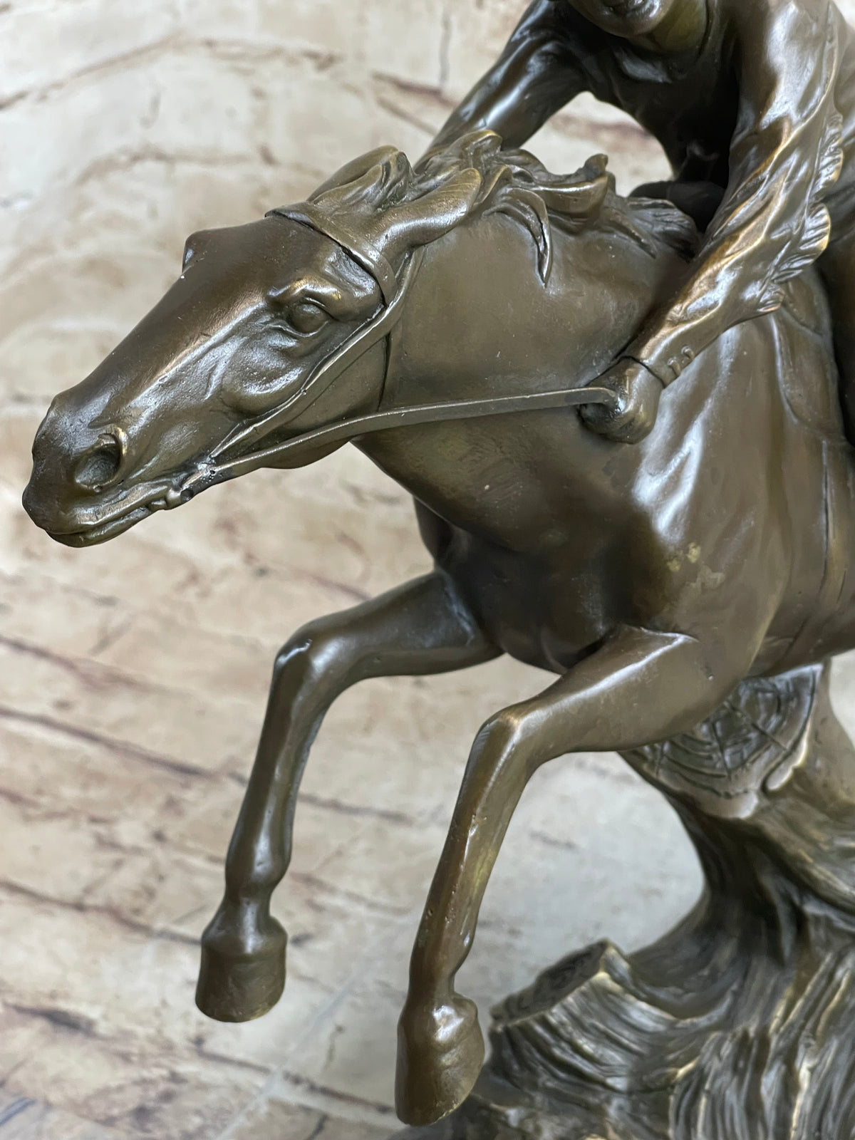 Bronze Sculpture by Antoine Bofill - Le dernier d’une race - Native American on Horse