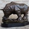 Signed Original Milo Rhinoceros African White Rhino Bronze Sculpture Figurine