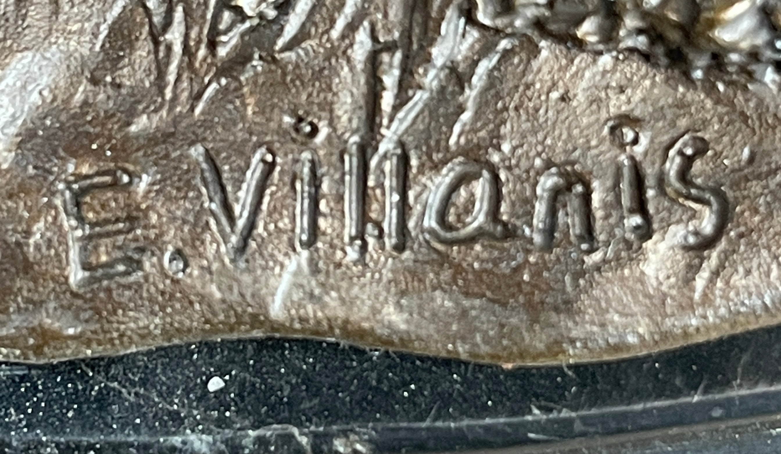 Signed Villanis Male Deer Buck Hunting Bronze Sculpture Marble Figurine Figure