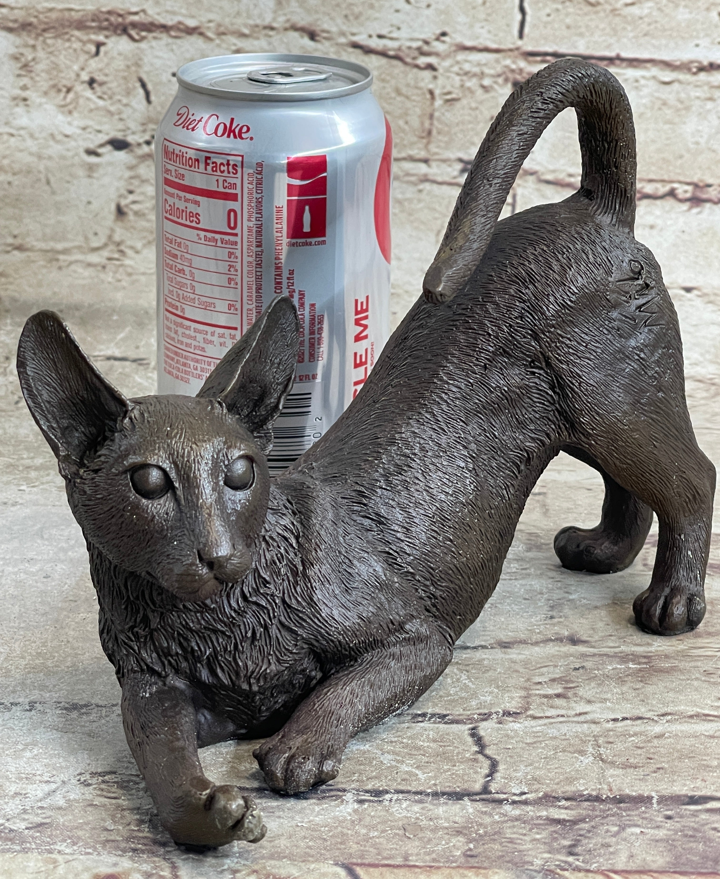 Signed Original Siamese cat Bronze Sculpture Figurine Figure Home Decor Hot CAST