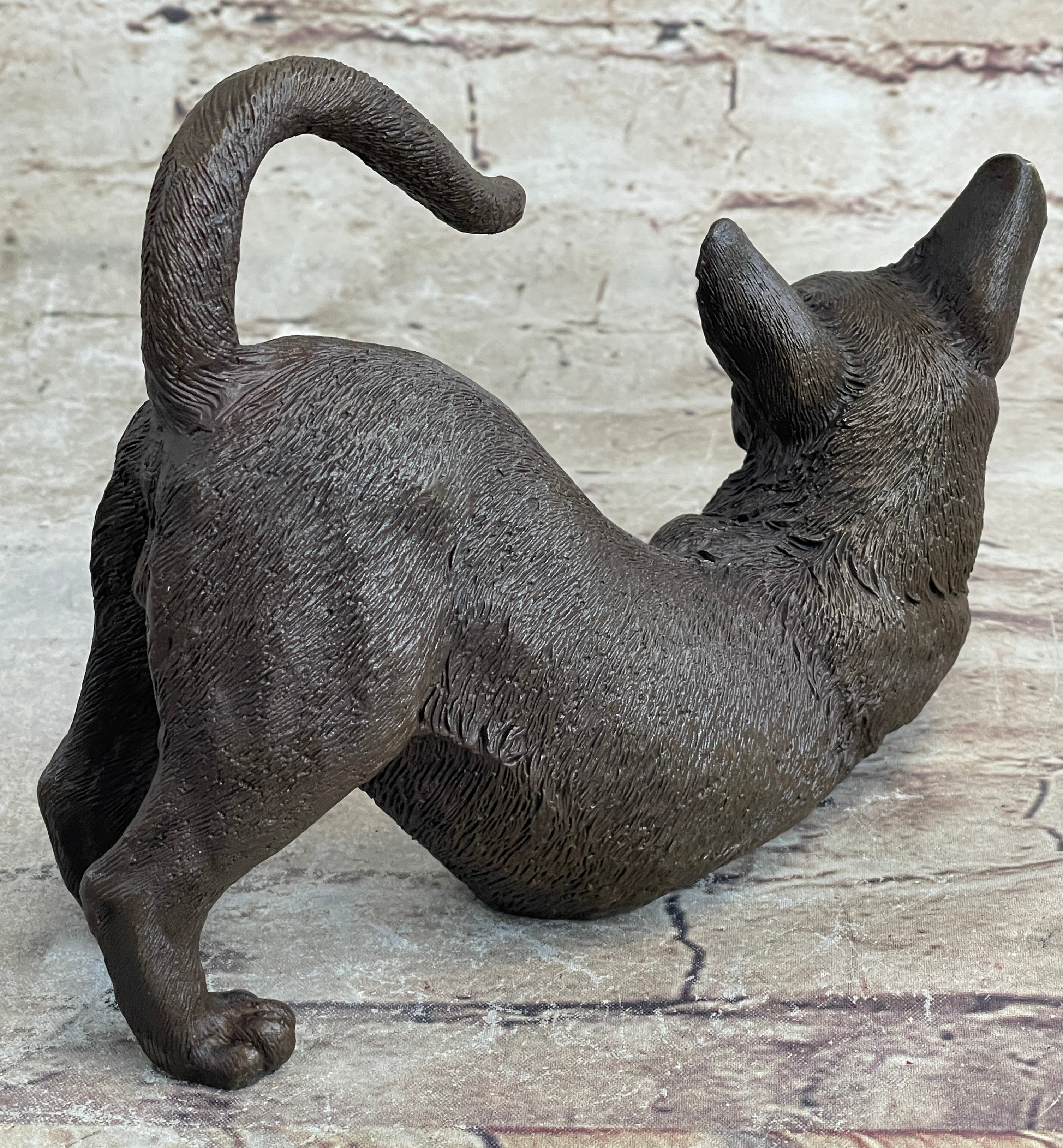 Signed Original Siamese cat Bronze Sculpture Figurine Figure Home Decor Hot CAST