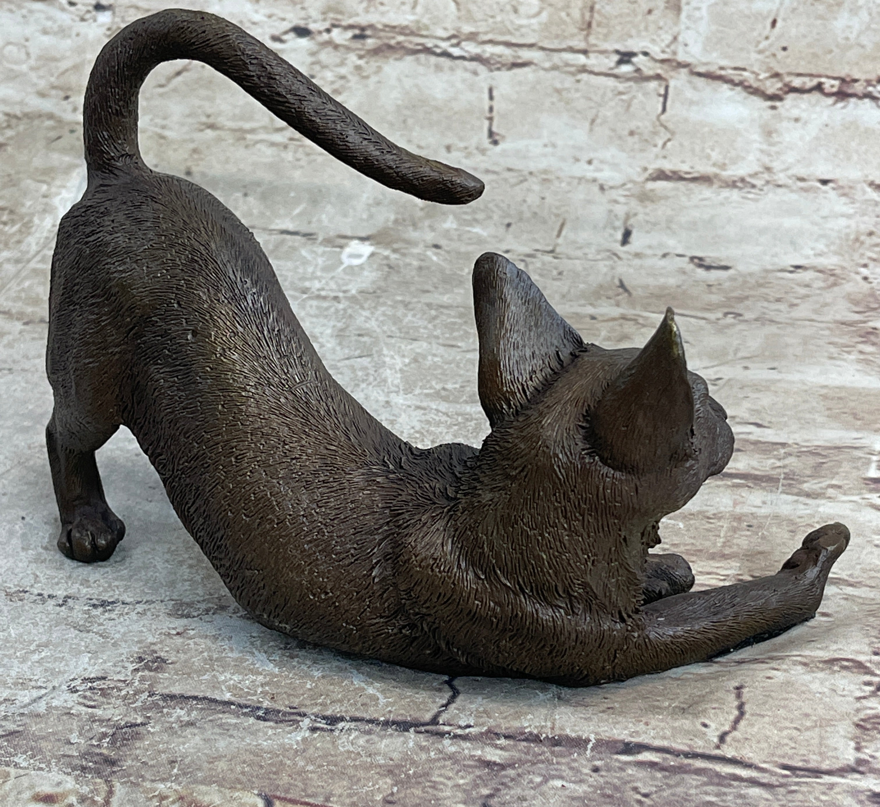 Signed Original Siamese cat Bronze Sculpture Figurine Figure Home Decor Hot CAST