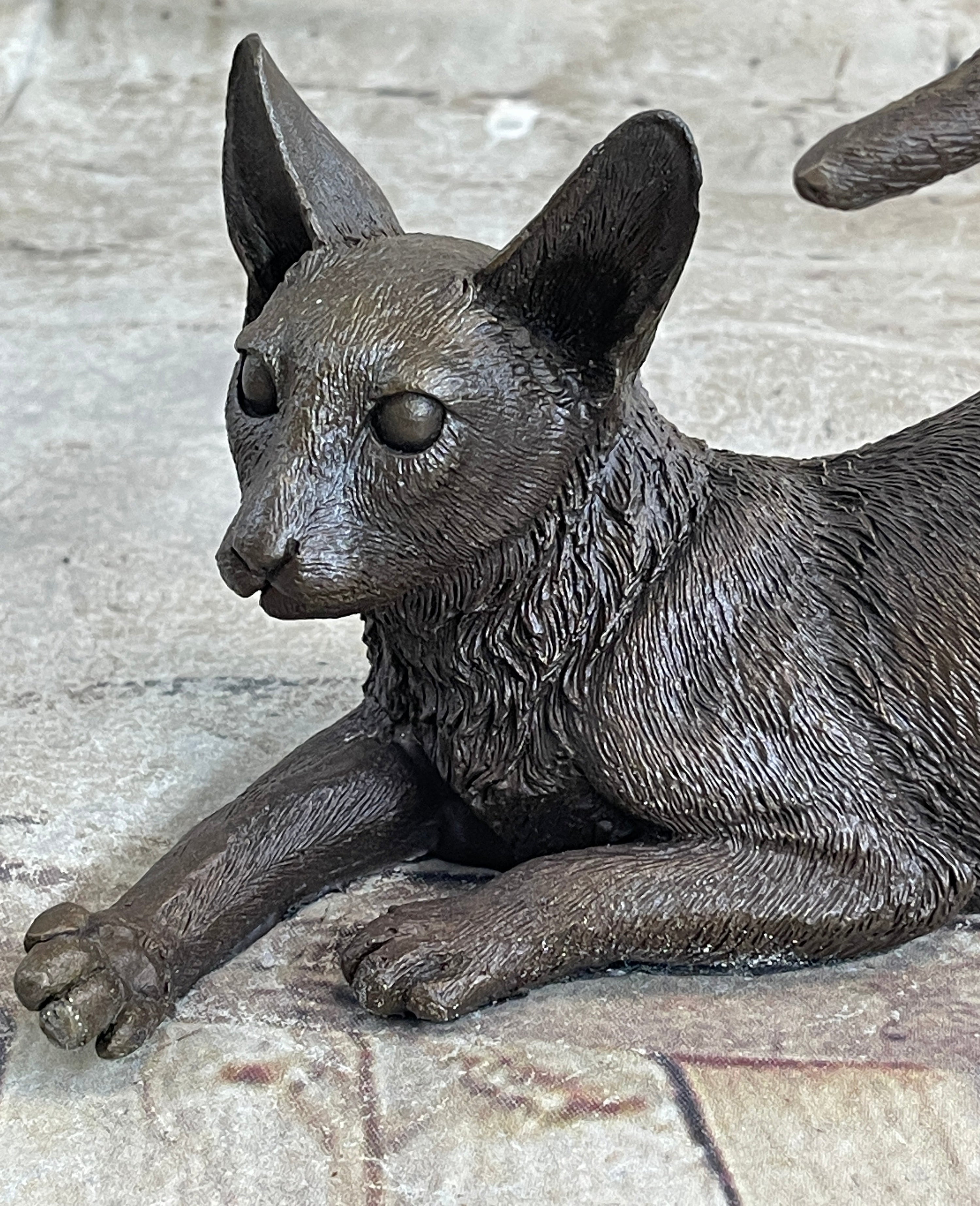 Signed Original Siamese cat Bronze Sculpture Figurine Figure Home Decor Hot CAST