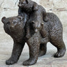 Young Cubs on back Mother Bear 100% Solid Bronze Statue Sculpture Figurine