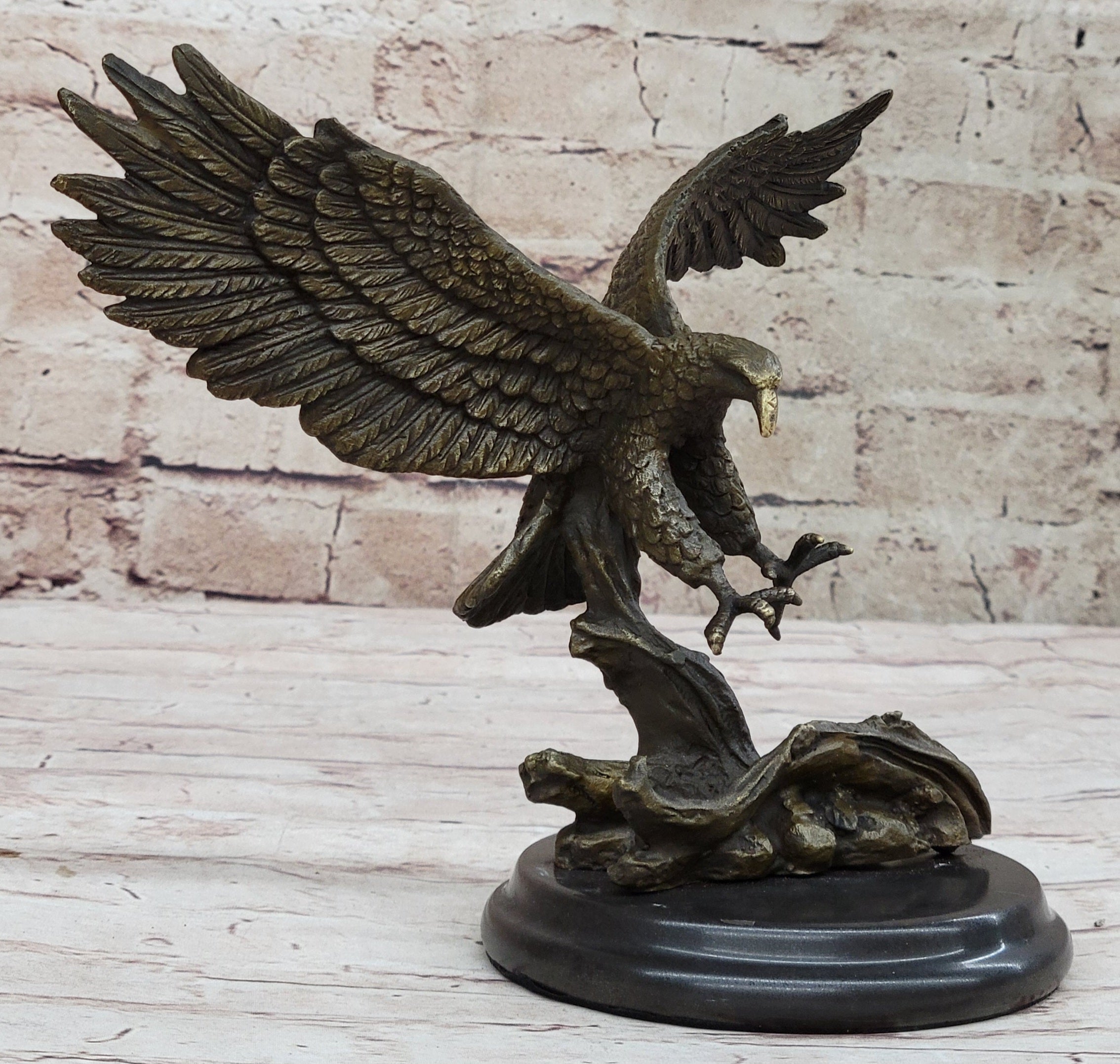 Antoine Barye Flying American Bald Eagle Art Deco Bronze Sculpture Statue Figurine