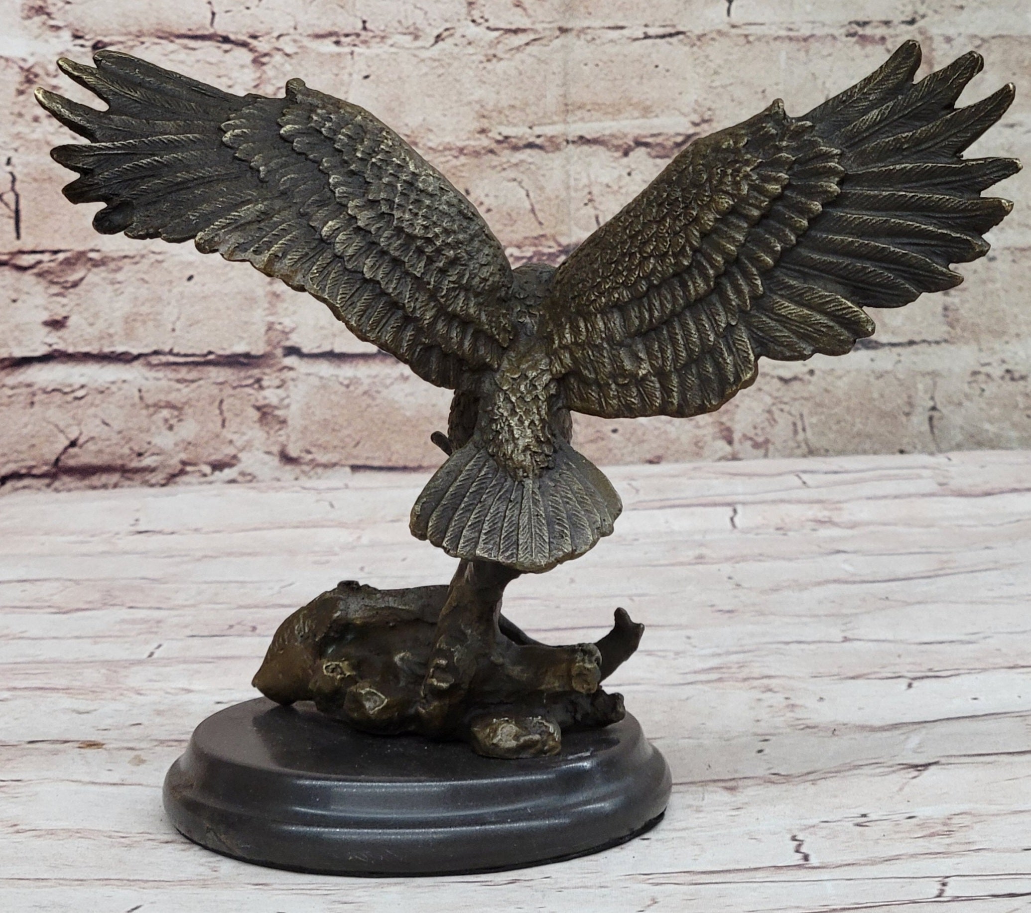 Antoine Barye Flying American Bald Eagle Art Deco Bronze Sculpture Statue Figurine