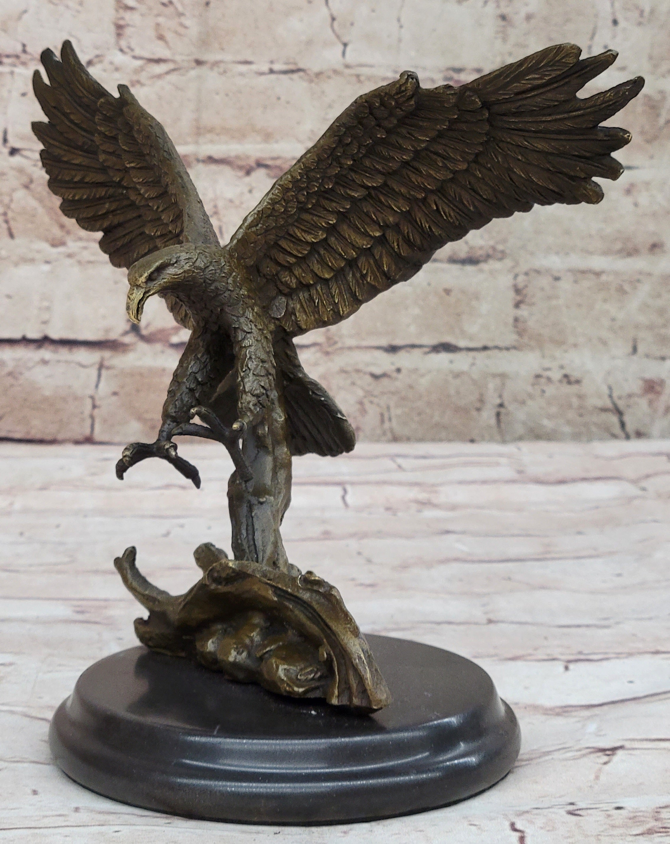 Antoine Barye Flying American Bald Eagle Art Deco Bronze Sculpture Statue Figurine
