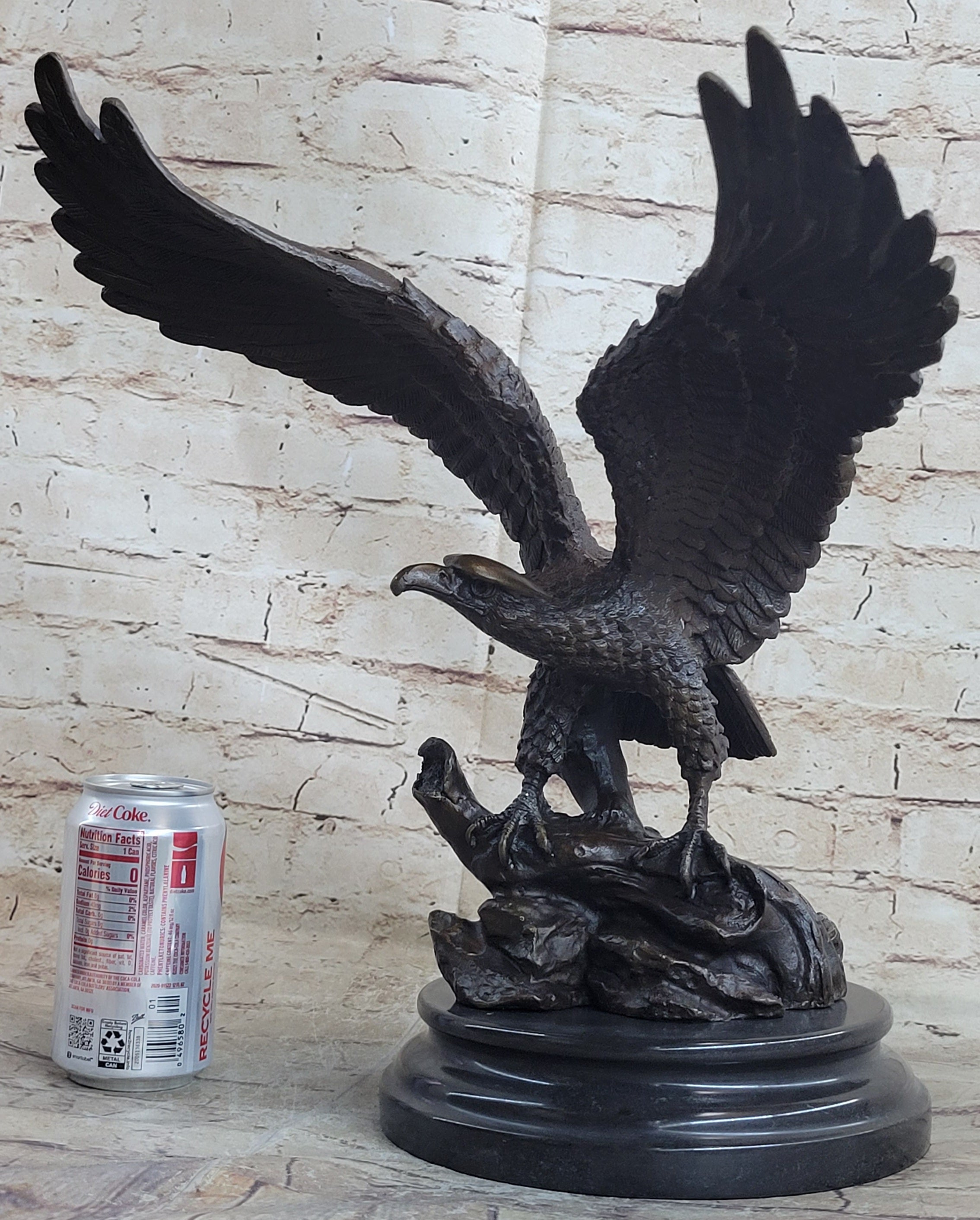 Life Size Hawk American Bald Eagle Bronze Statue Art Deco Figure Wild Figurine