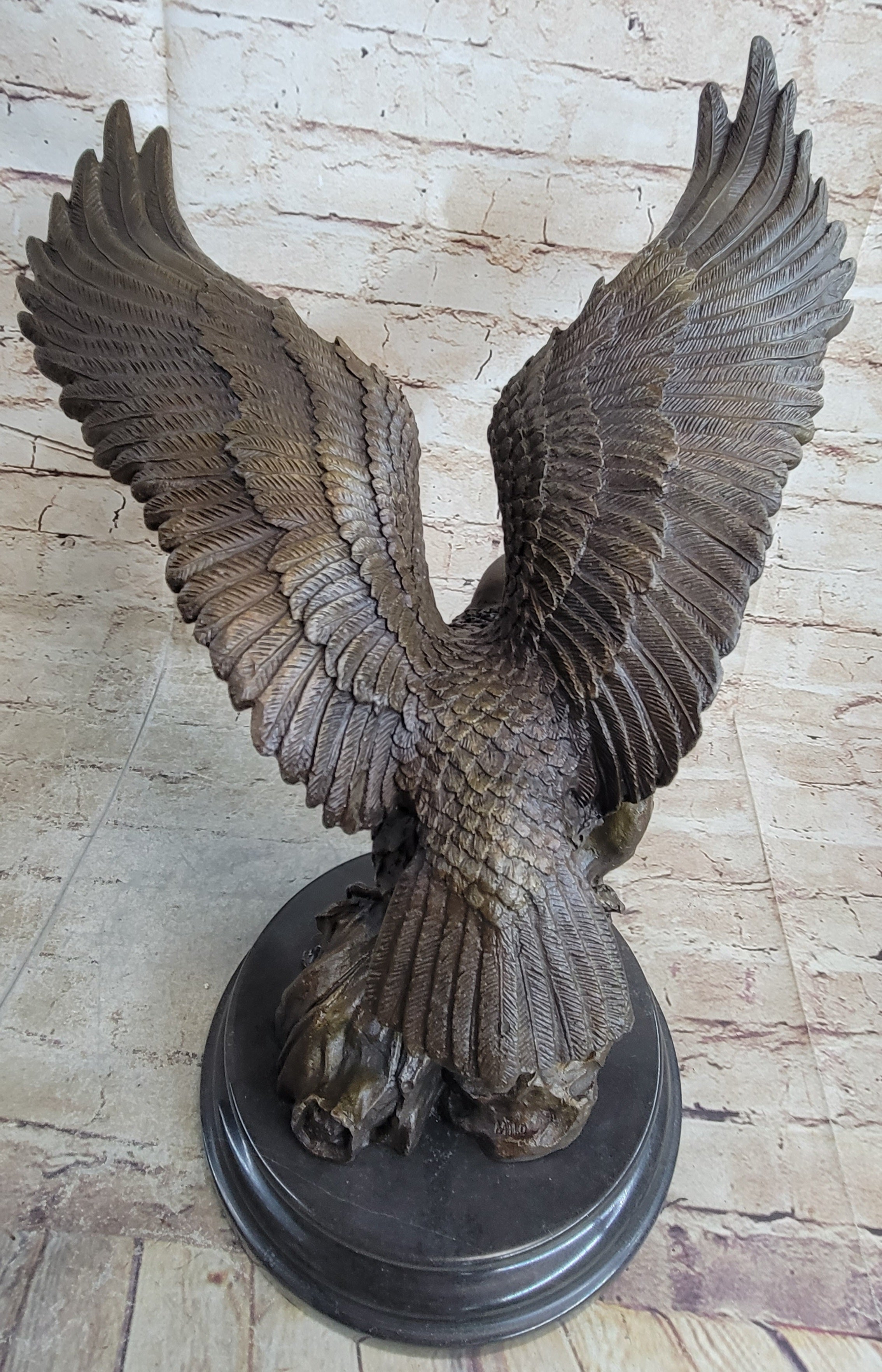 Life Size Hawk American Bald Eagle Bronze Statue Art Deco Figure Wild Figurine