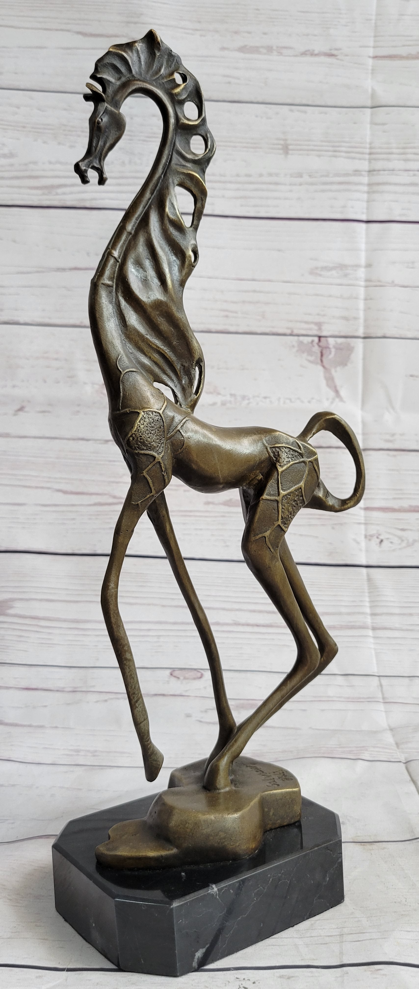 Surreal Dalinian Horse Abstract Bronze Sculpture Statue Salvador Dali 15" x 9"