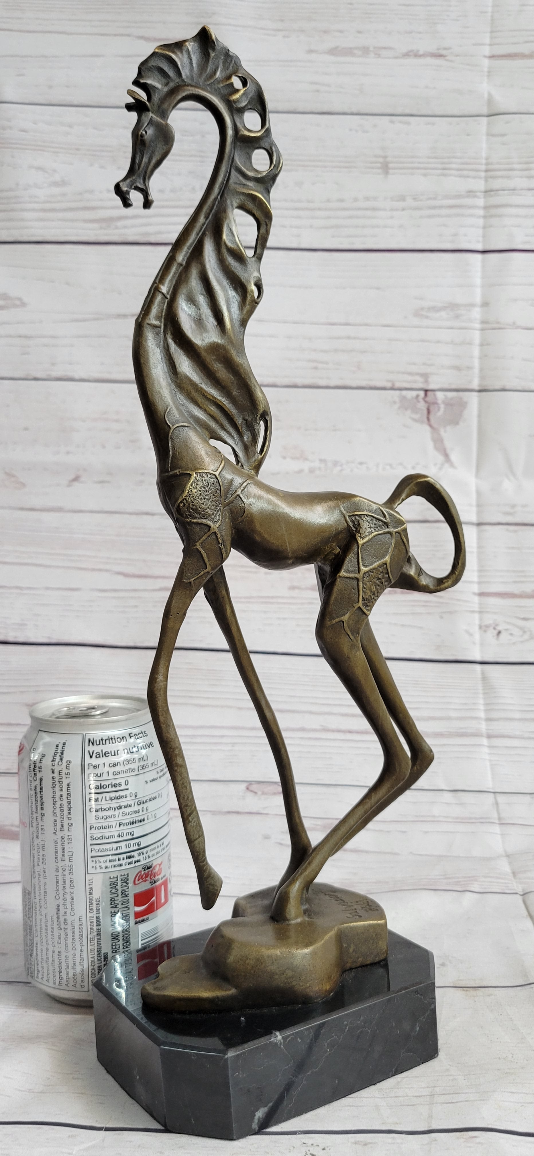 Surreal Dalinian Horse Abstract Bronze Sculpture Statue Salvador Dali 15" x 9"