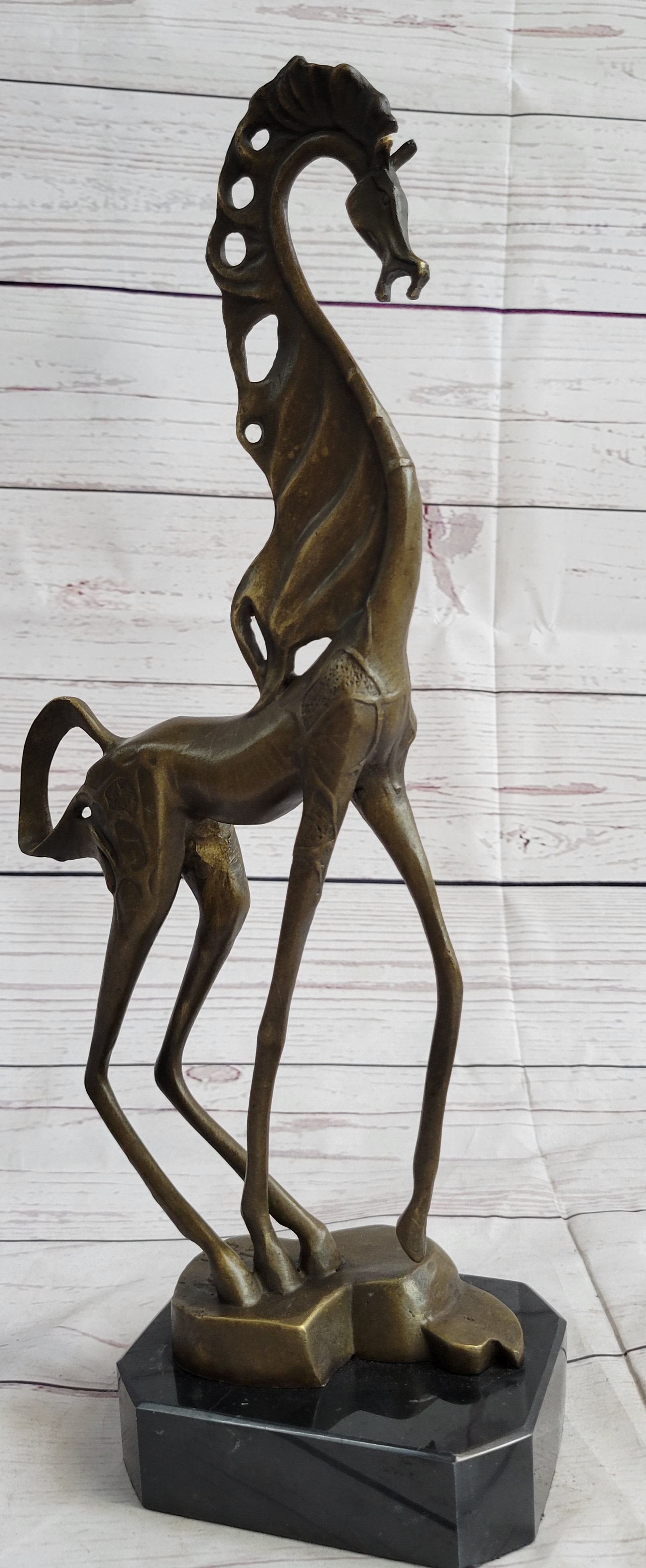 Surreal Dalinian Horse Abstract Bronze Sculpture Statue Salvador Dali 15" x 9"