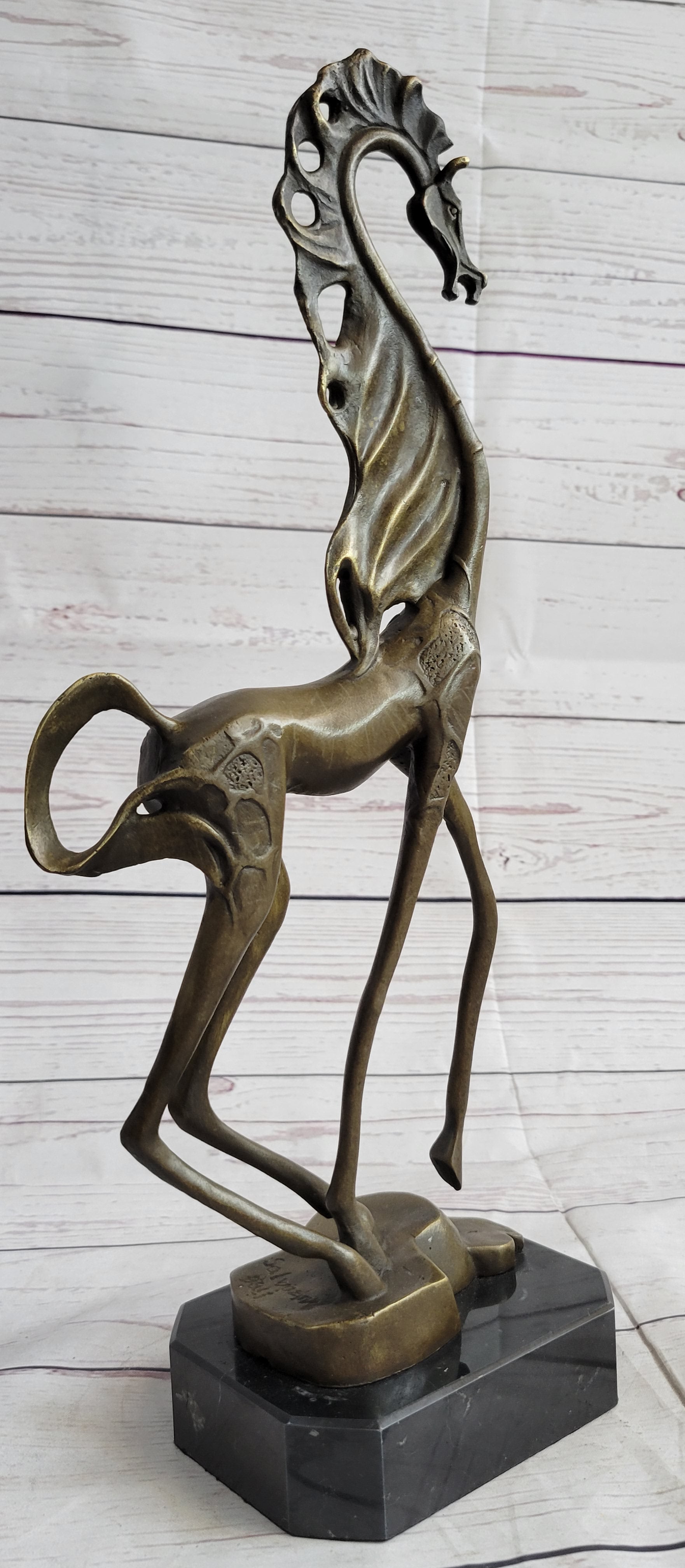 Surreal Dalinian Horse Abstract Bronze Sculpture Statue Salvador Dali 15" x 9"