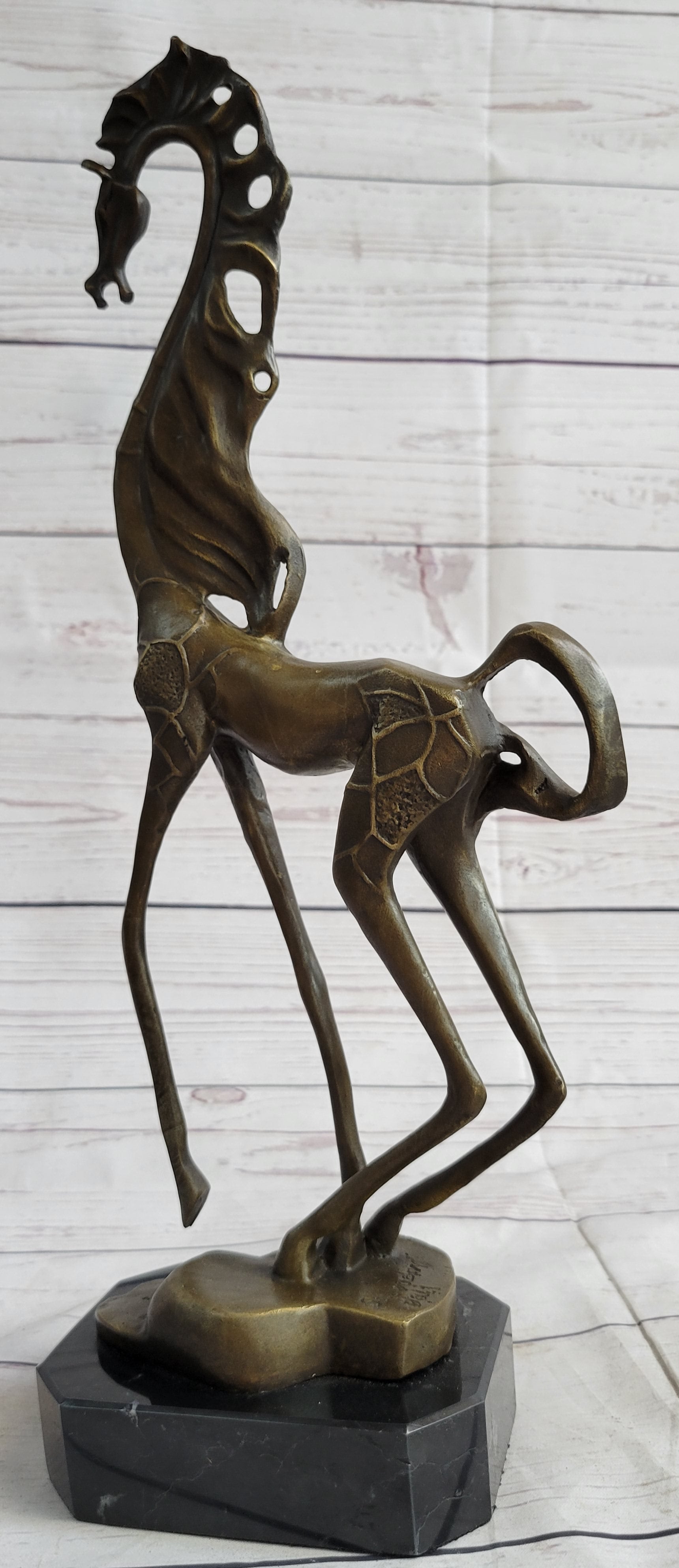 Surreal Dalinian Horse Abstract Bronze Sculpture Statue Salvador Dali 15" x 9"