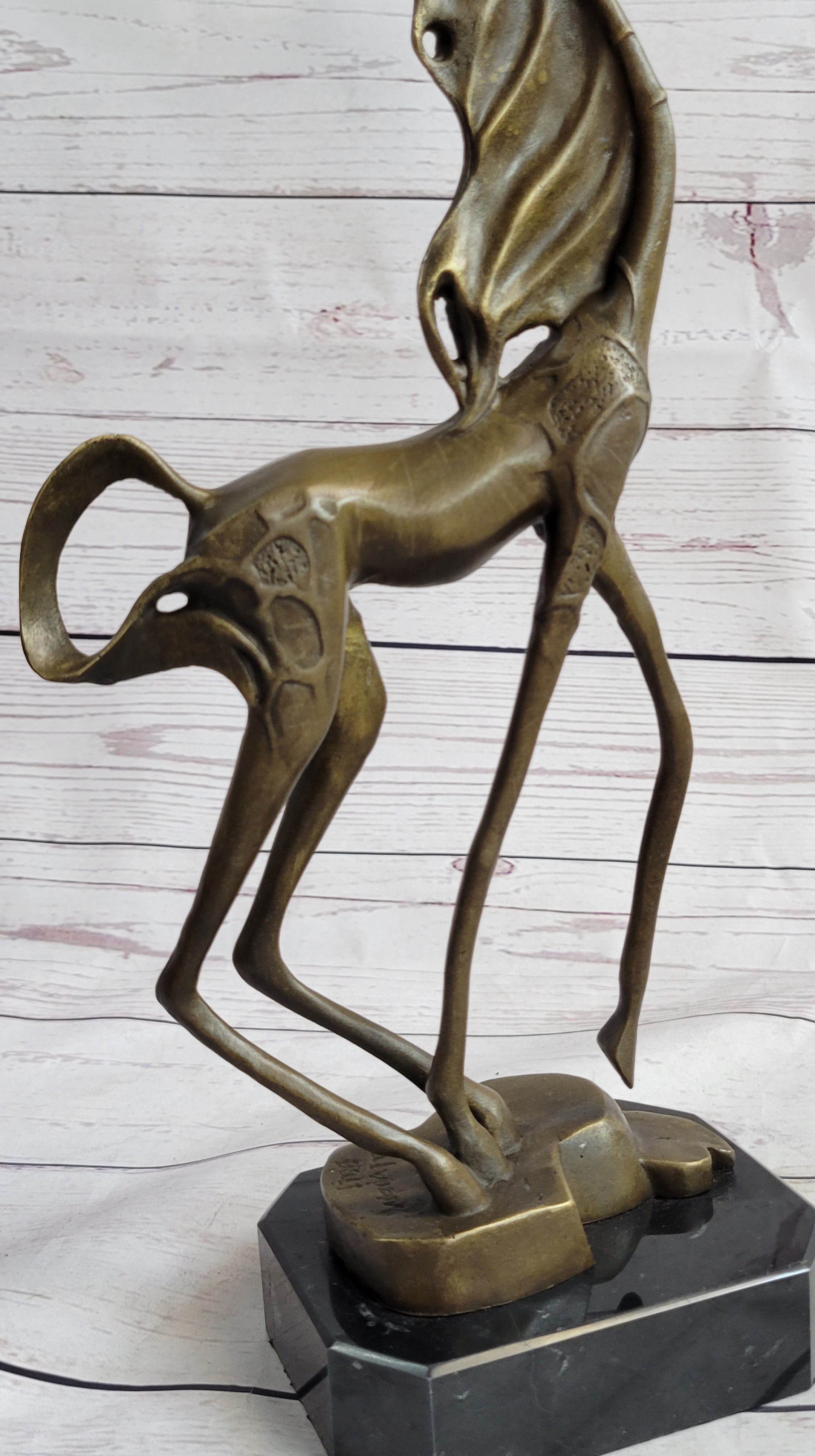 Surreal Dalinian Horse Abstract Bronze Sculpture Statue Salvador Dali 15" x 9"