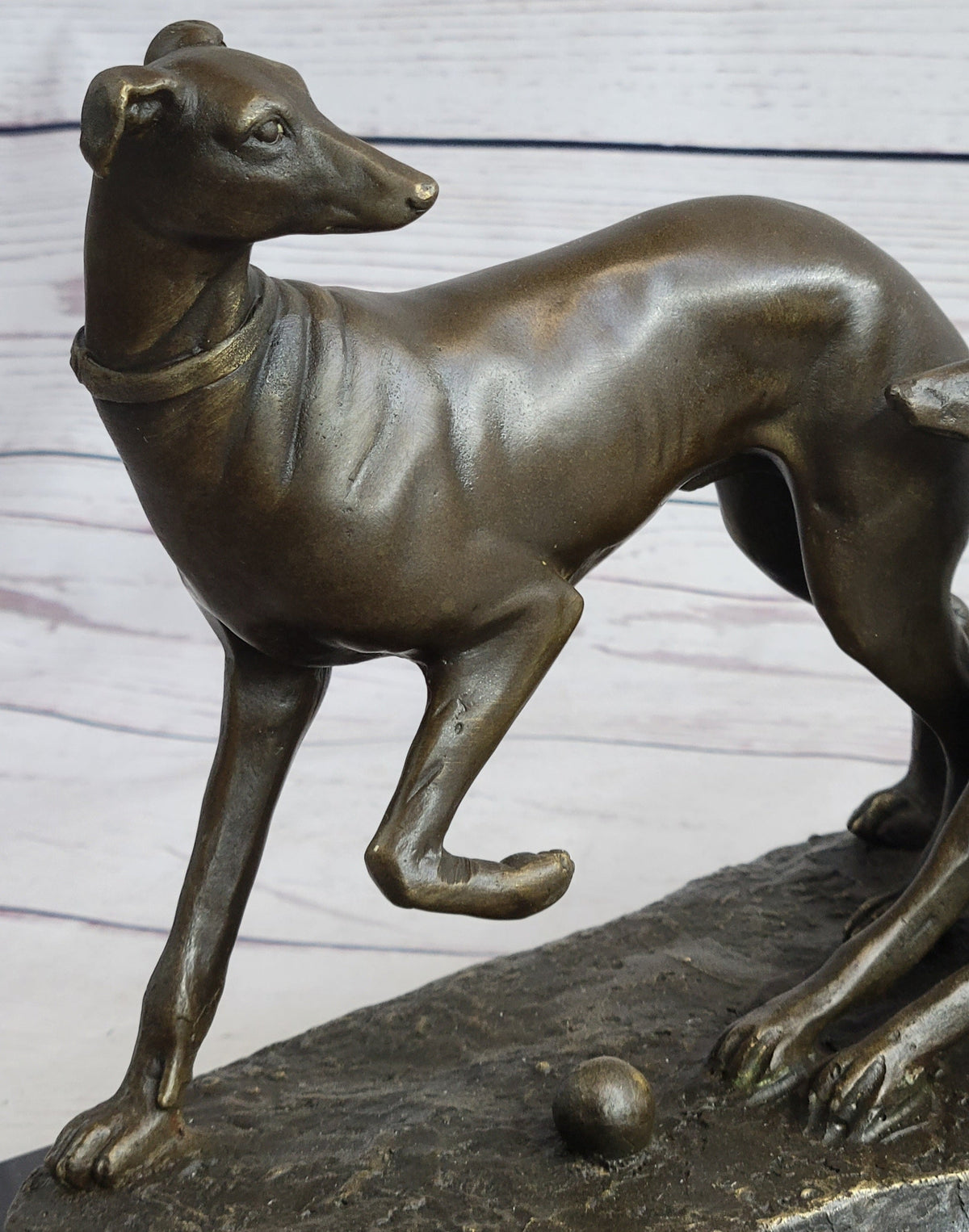 Pj Mene Two Greyhounds Dogs PlayingArgente And Dore Bronze Statue Sculpture