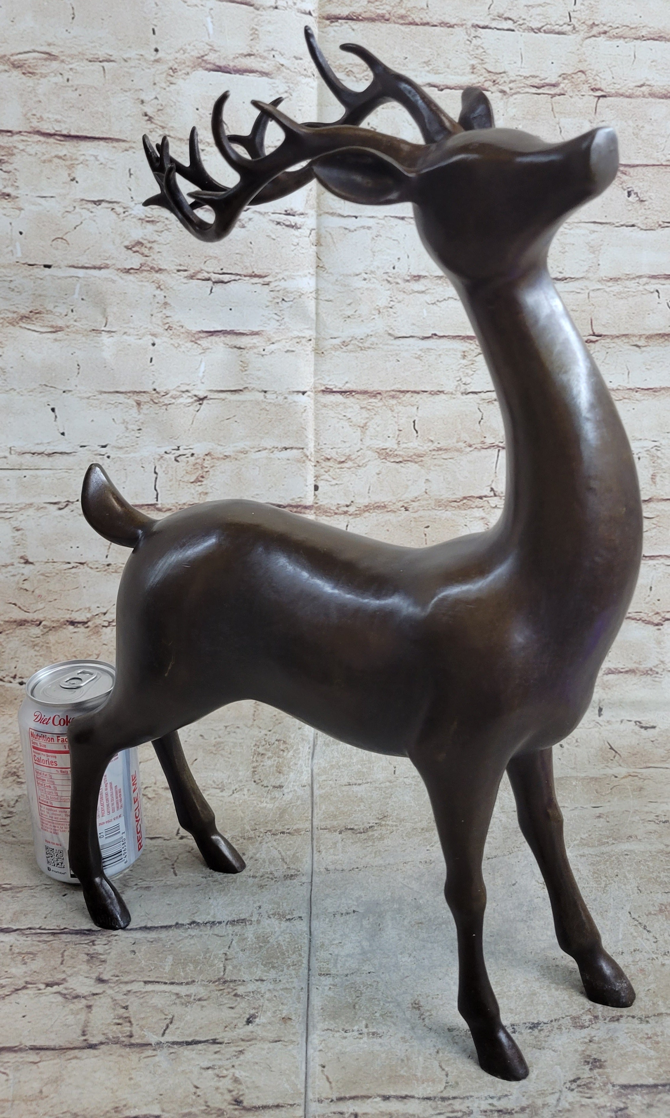 Signed Miguel Lopez Stag Buck Deer Bronze Sculpture Hot Cast Figure Figurine