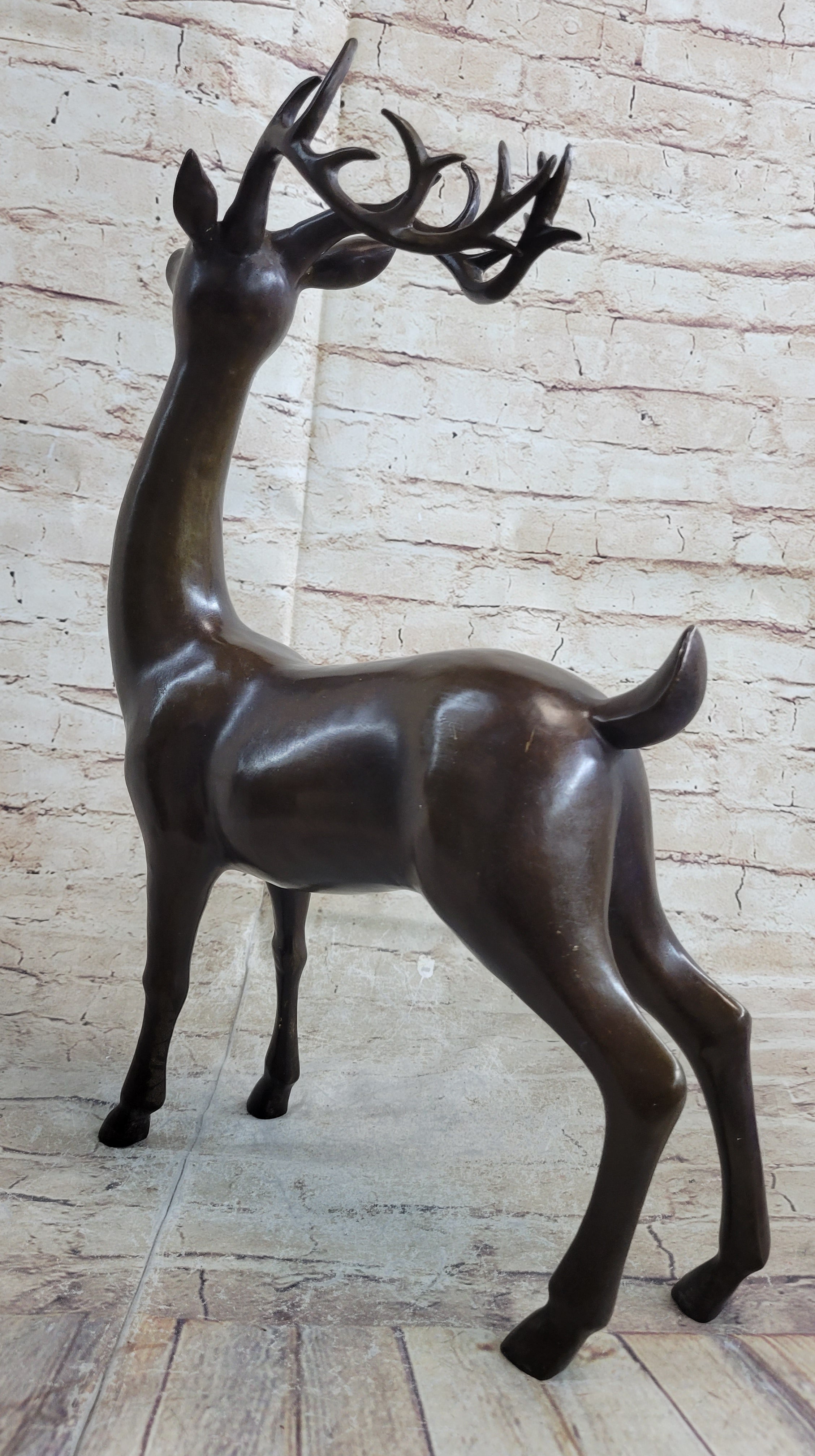 Signed Miguel Lopez Stag Buck Deer Bronze Sculpture Hot Cast Figure Figurine