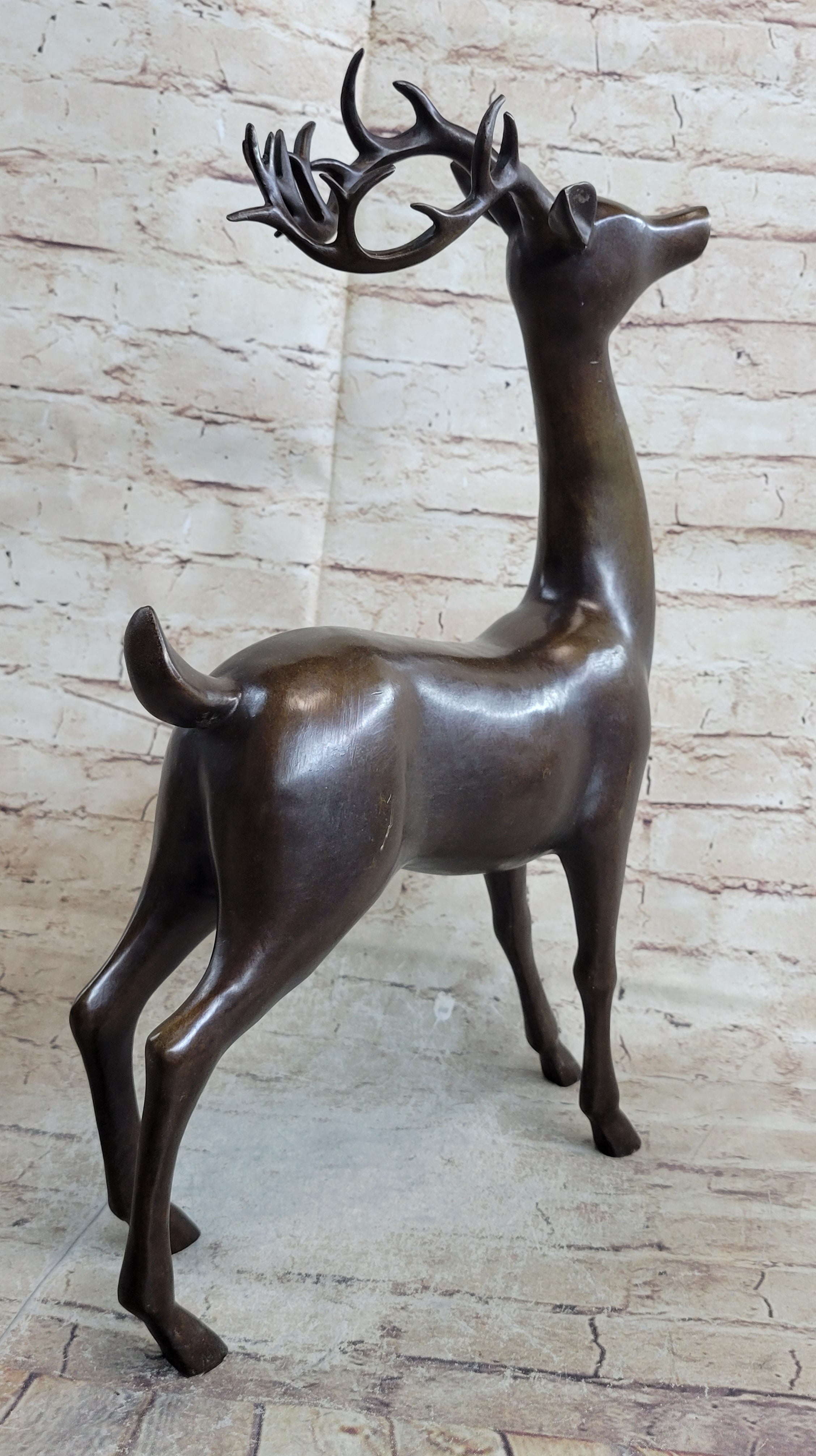 Signed Miguel Lopez Stag Buck Deer Bronze Sculpture Hot Cast Figure Figurine