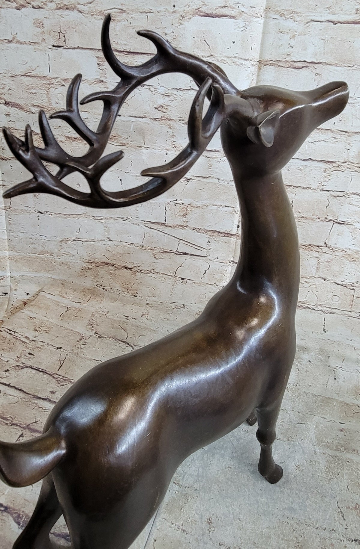 Signed Miguel Lopez Stag Buck Deer Bronze Sculpture Hot Cast Figure Figurine