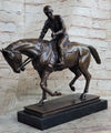 Bronze Racehorse and Jockey Statue – Equestrian Horse Racing Sculpture
