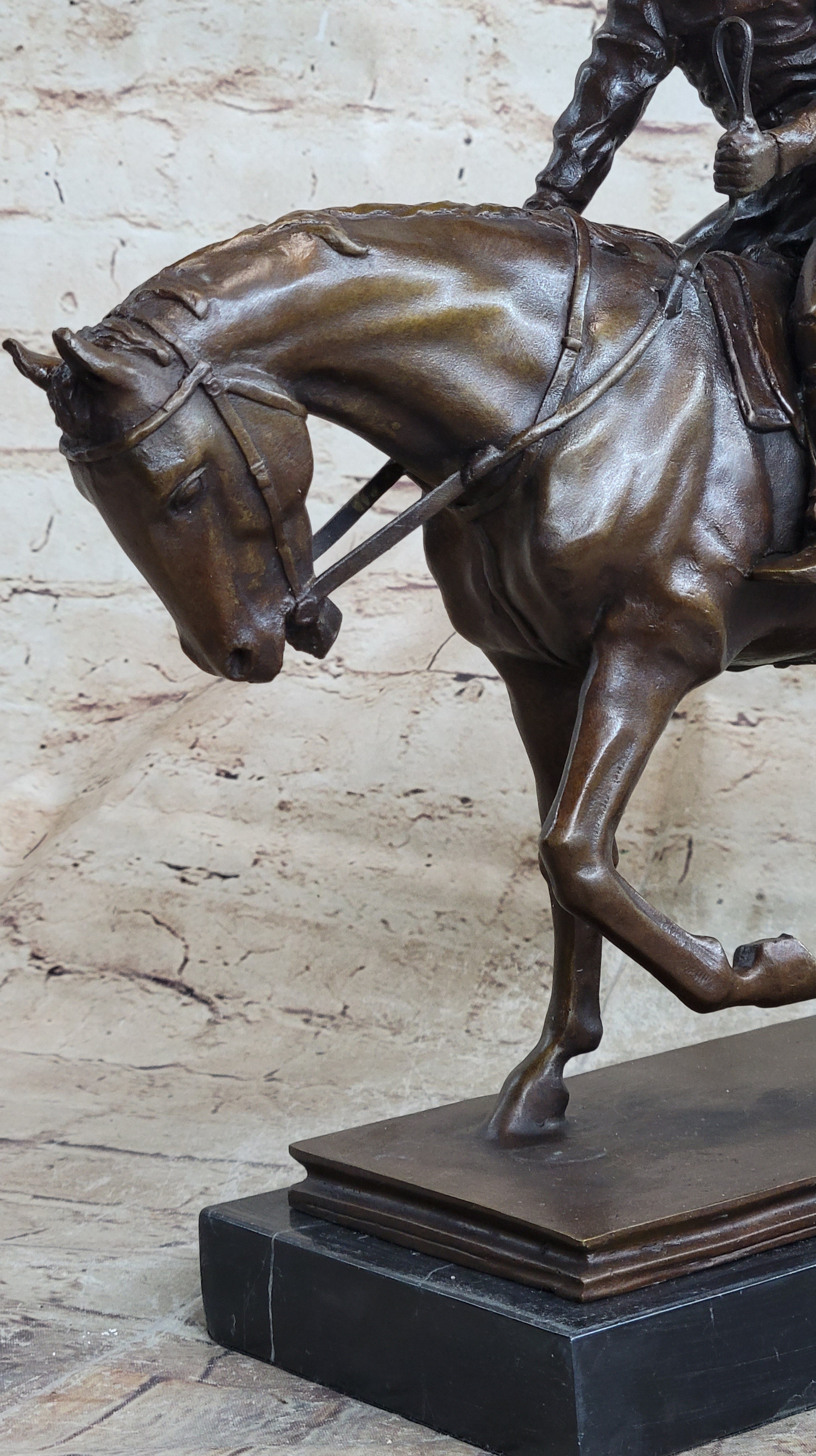 Bronze Racehorse and Jockey Statue – Equestrian Horse Racing Sculpture