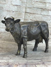 Milk Cow Cattle Bronze Statue Sculpture Figure Figurine Farm Decor 9" x 11"