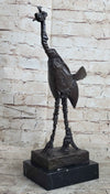 Pablo Picasso Steampunk Abstract Ostrich Bird Bronze Statue Sculpture Figure on Marble Base