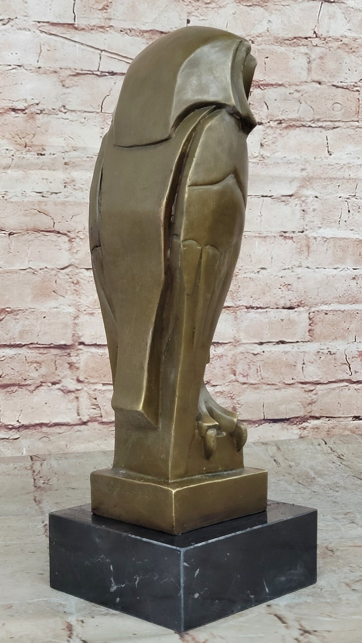 Art Deco Bronze Owl Sculpture – Modern Stylized Bird Statue