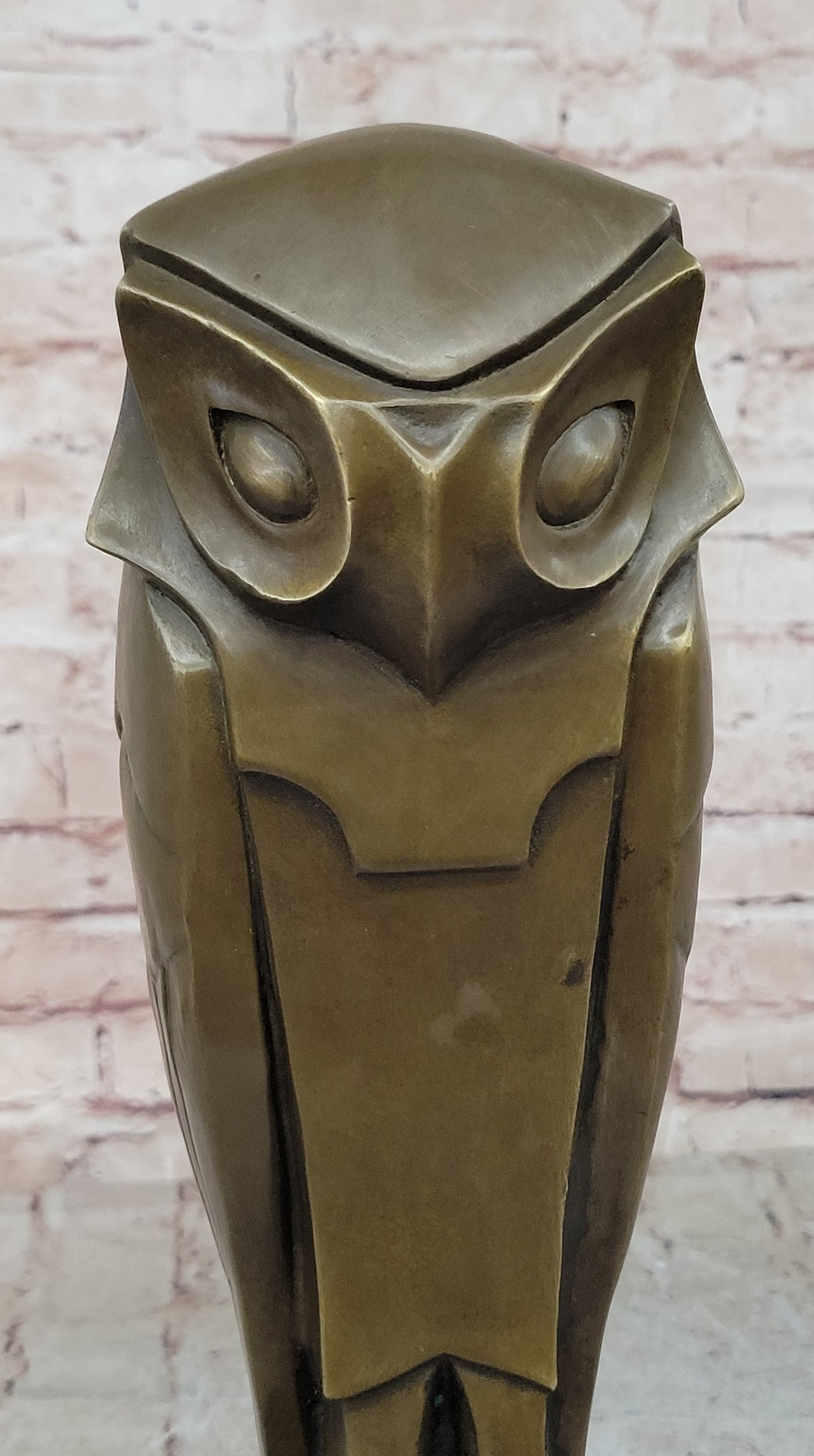 Art Deco Bronze Owl Sculpture – Modern Stylized Bird Statue