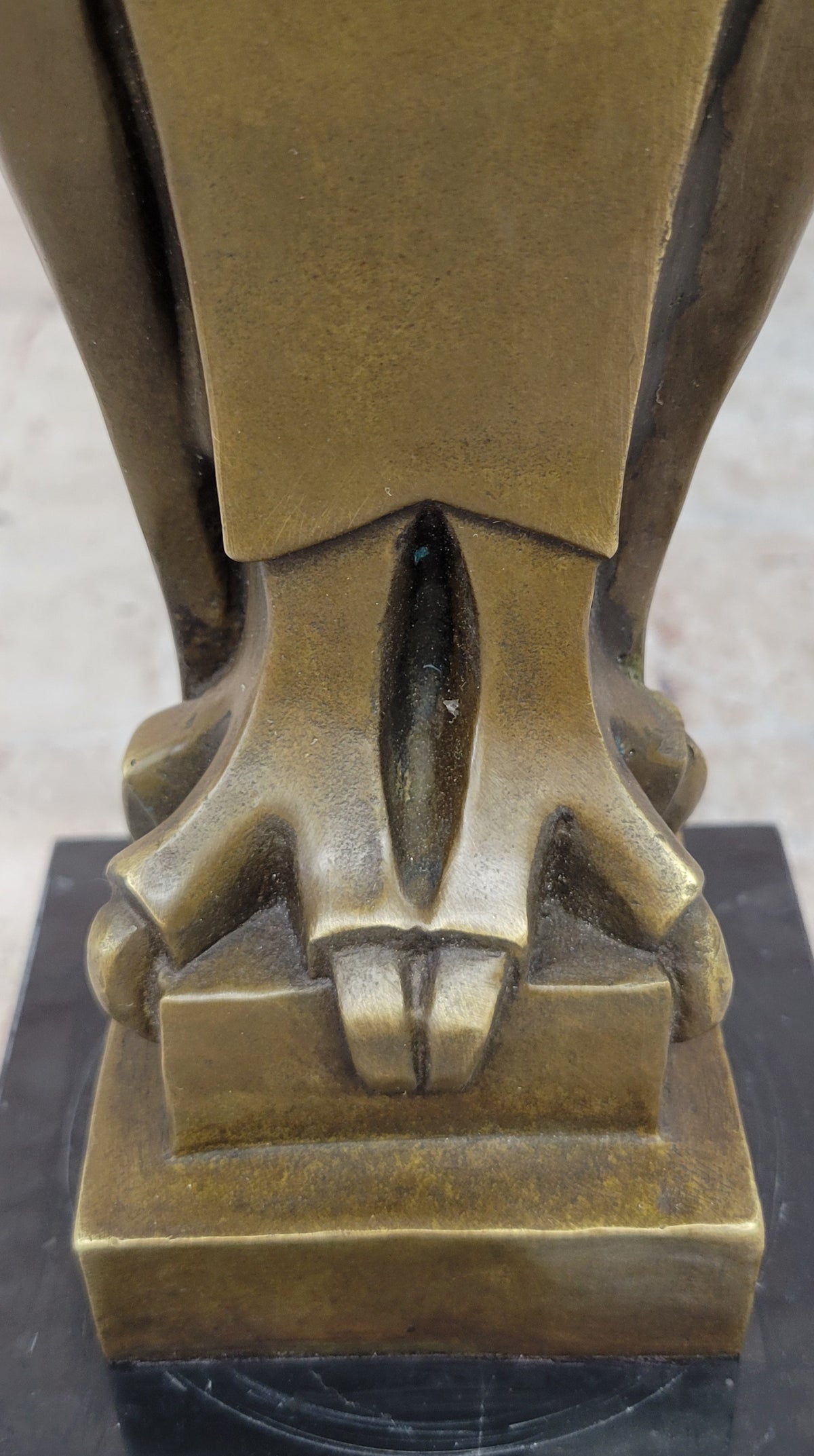 Art Deco Bronze Owl Sculpture – Modern Stylized Bird Statue