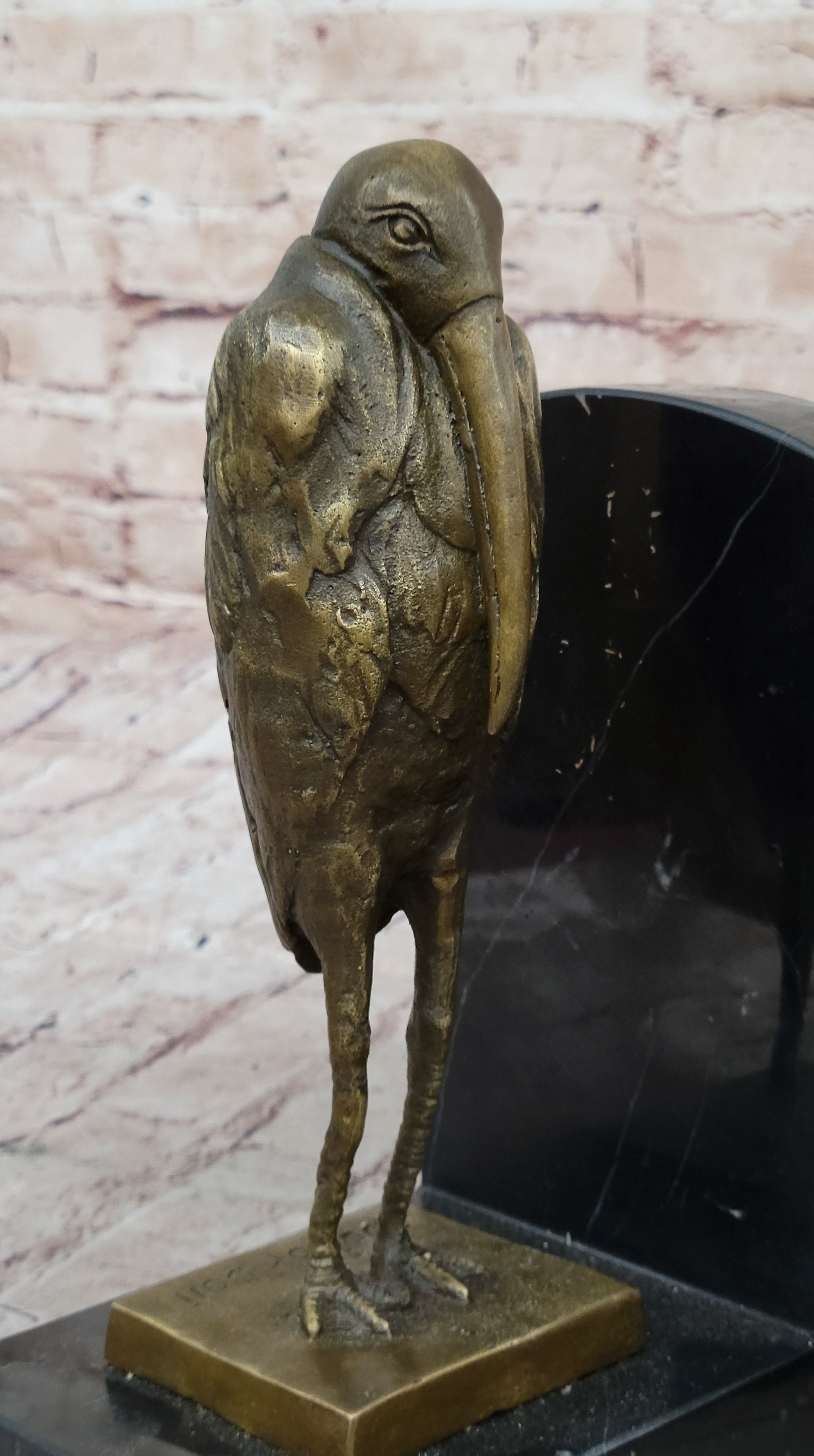 Salvador Dali Pair Pelican Bookends Book Ends Bronze Bird Lover Sculpture Statue